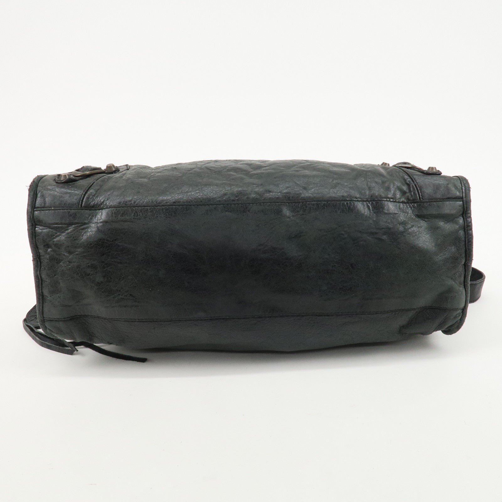 BALENCIAGA The City Leather 2Way Bag Hand Bag Black 115748 Used
