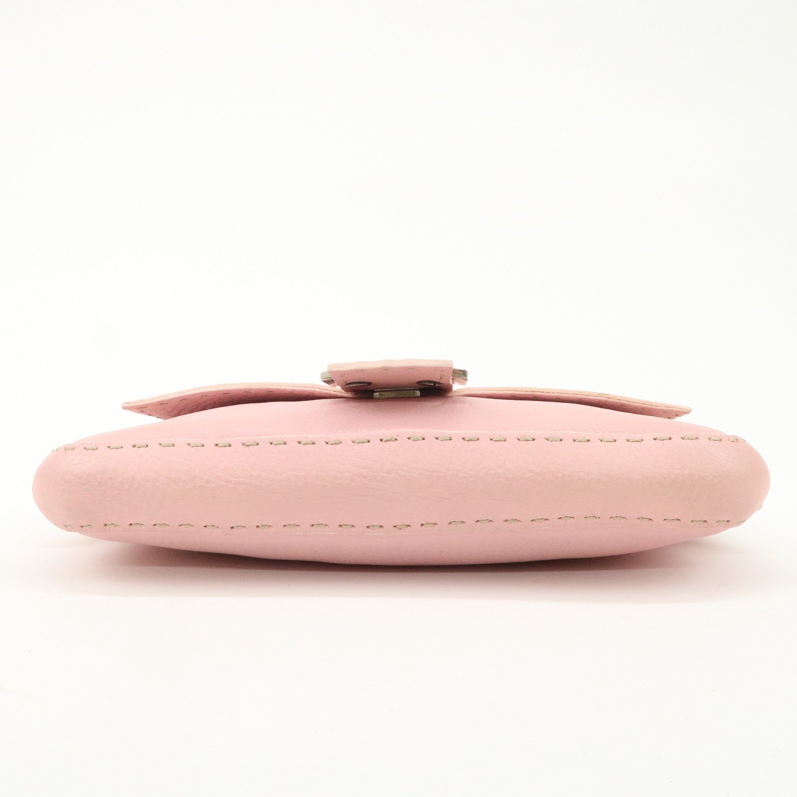 FENDI Selleria Mamma Baguette Leather Shoulder Bag Pink 8BR101 Used
