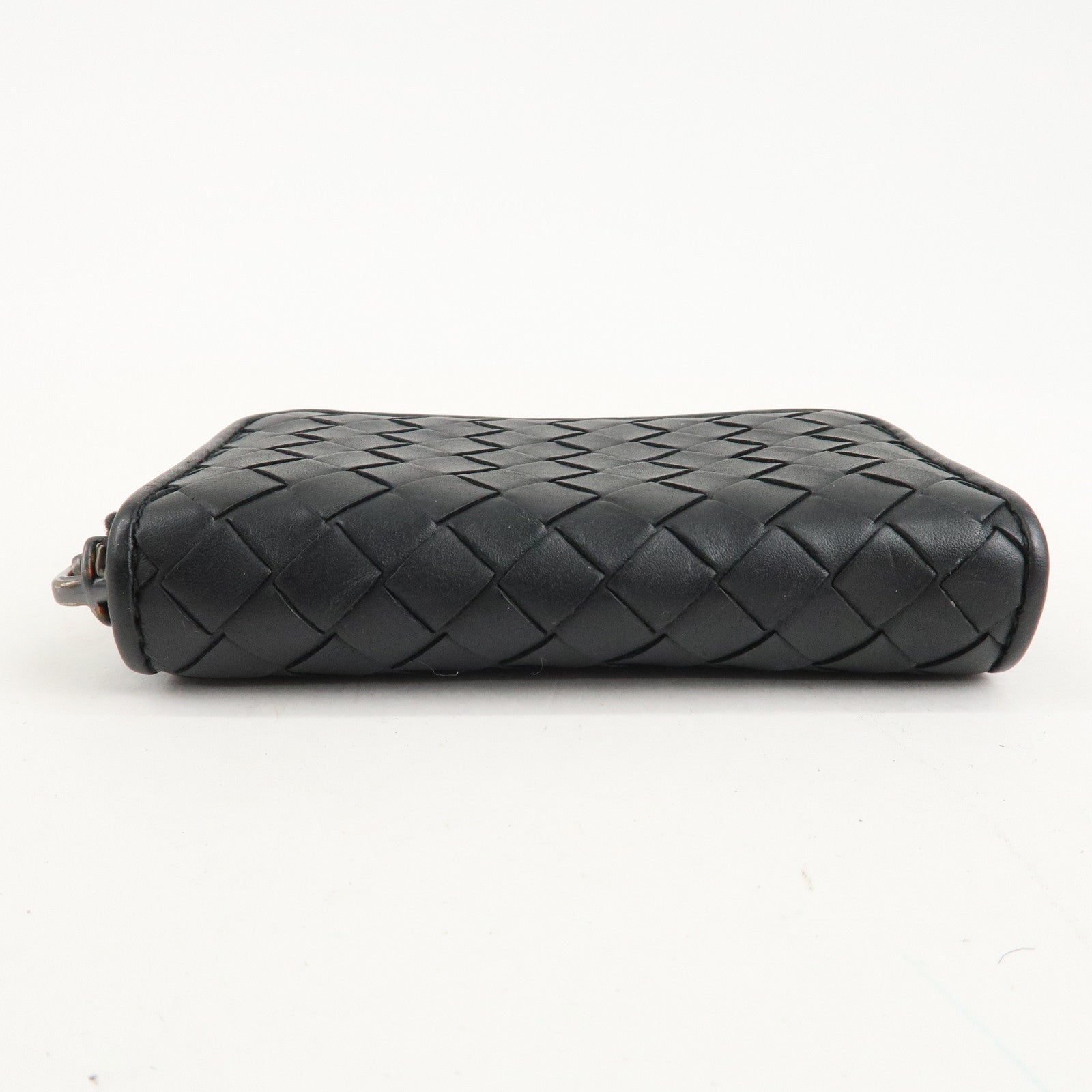 BOTTEGA VENETA Intrecciato Leather Round Zipper Coin Purse 473010 Used