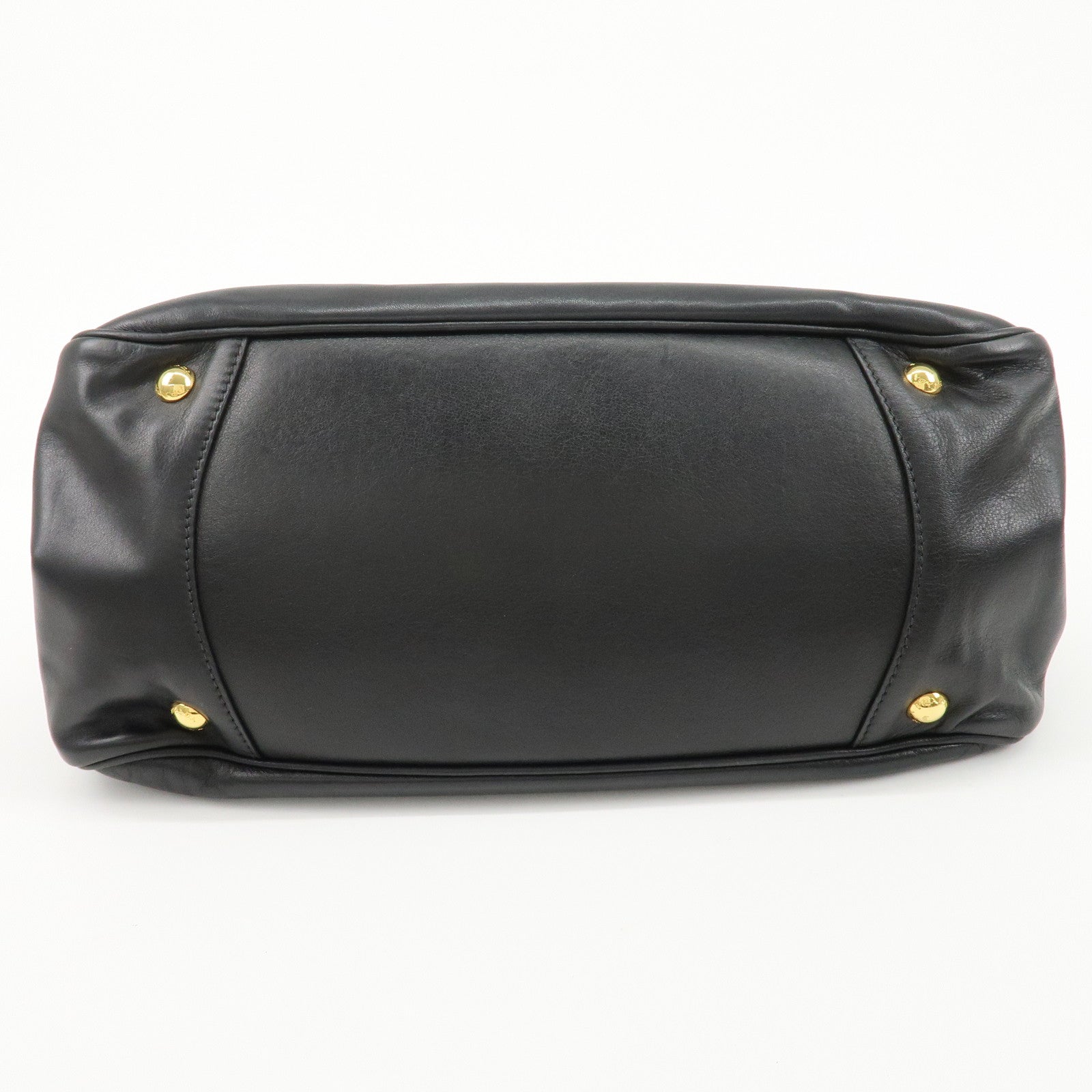 PRADA Leather Ribbon 2way Bag Hand Bag Black BN2244 Used