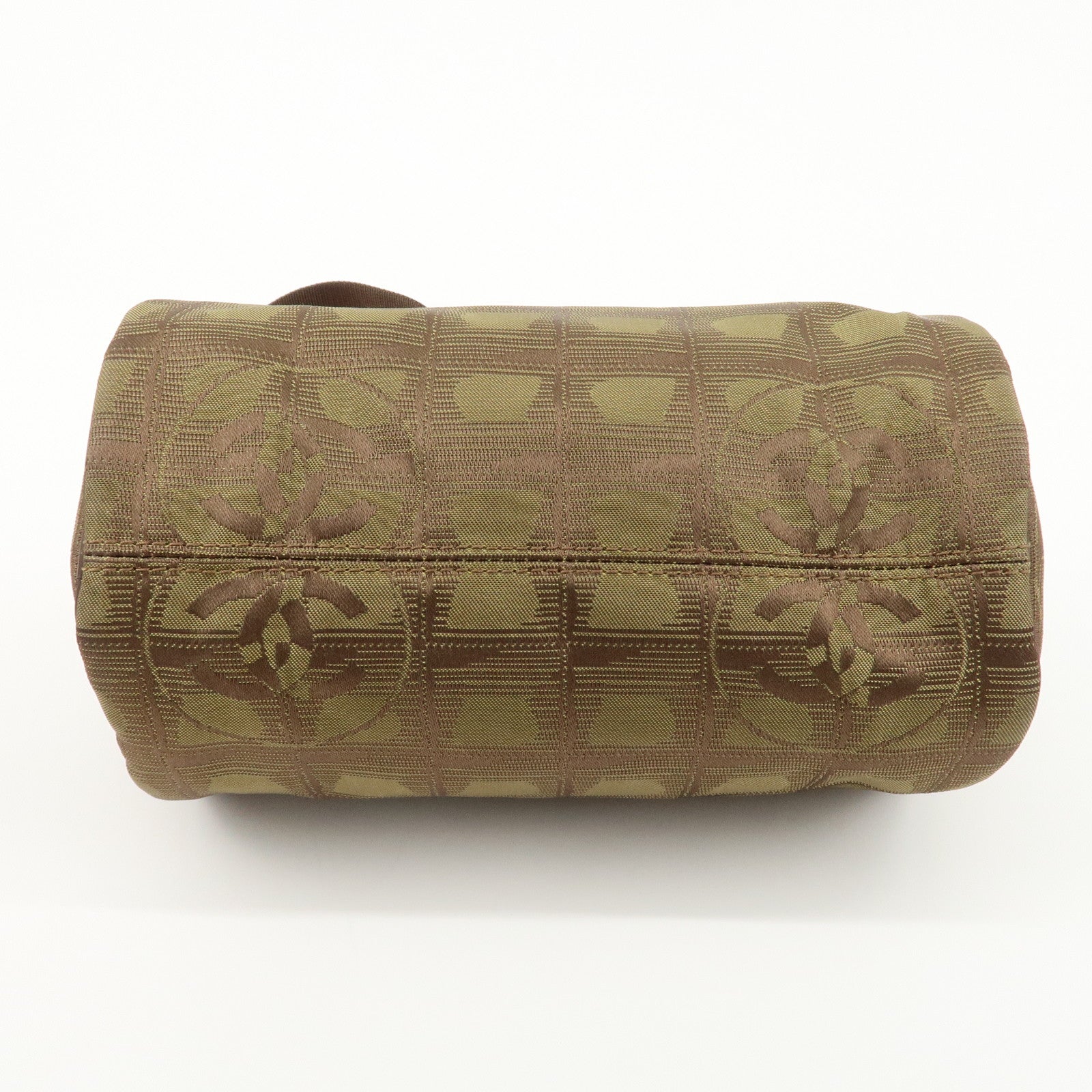 CHANEL New Travel Line Nylon Jacquard Leather Shoulder Bag A17669 Used