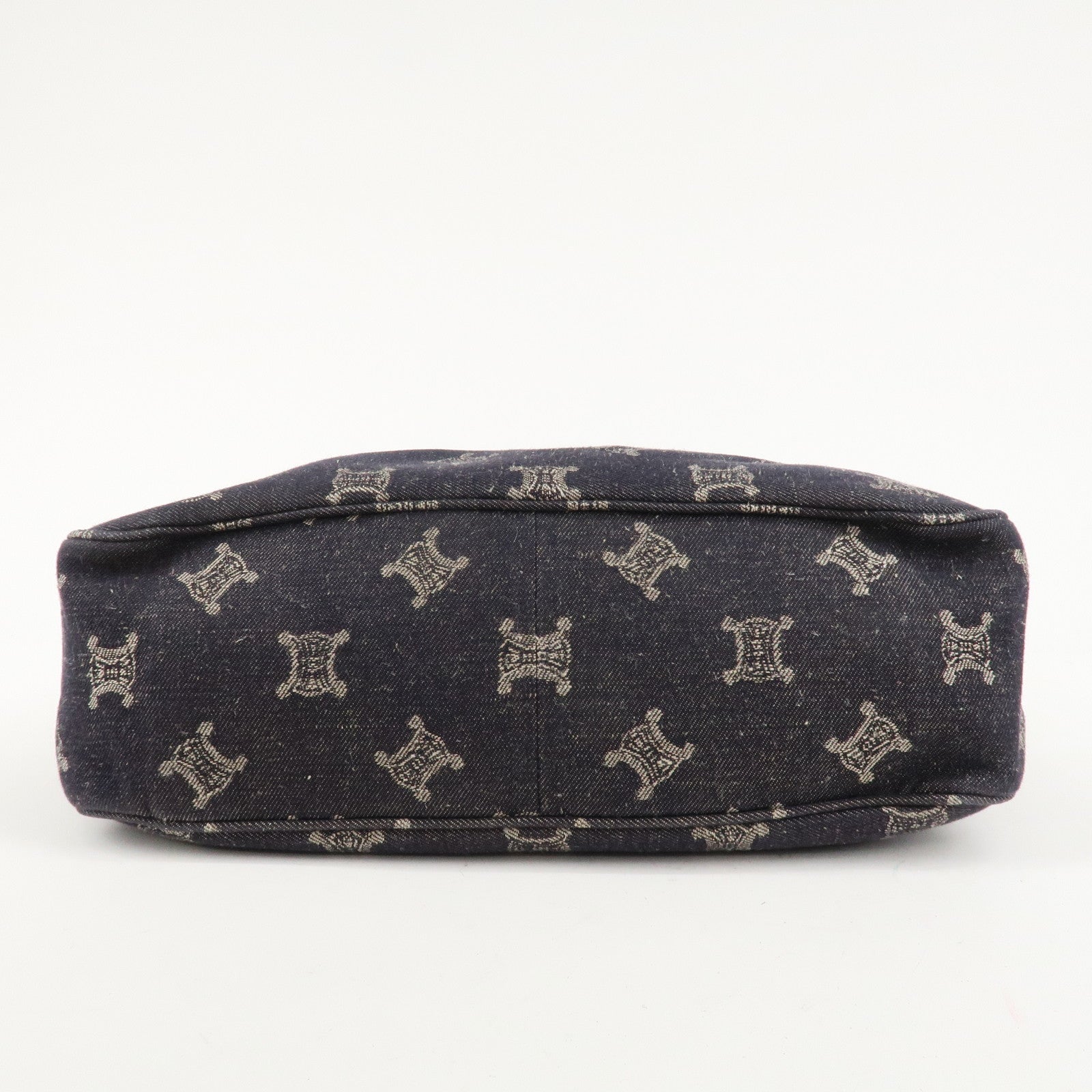 CELINE Macadam Denim Leather Shoulder Bag Crossbody Bag Navy Used