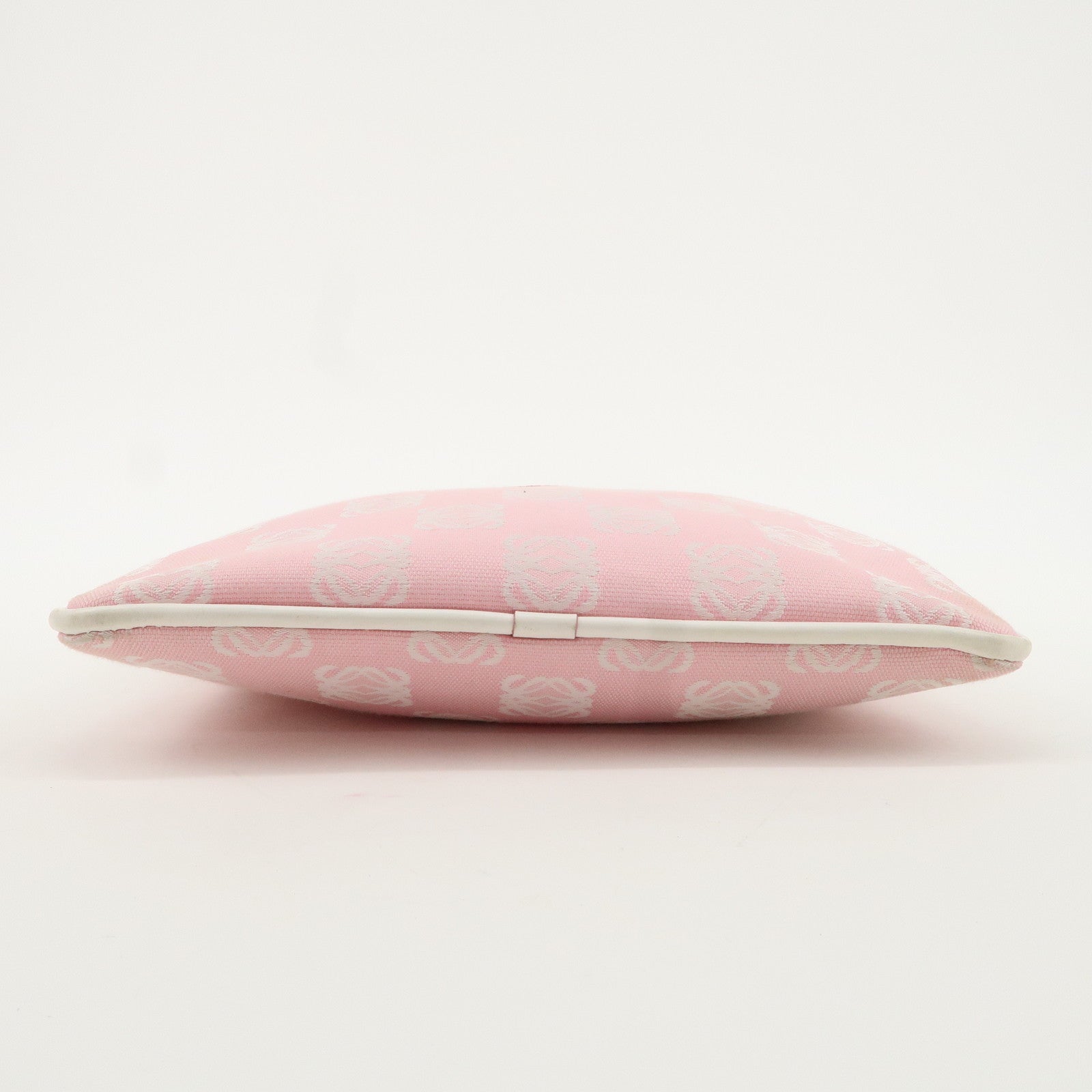 LOEWE Anagram Canvas Leather Shoulder bag Pink Used