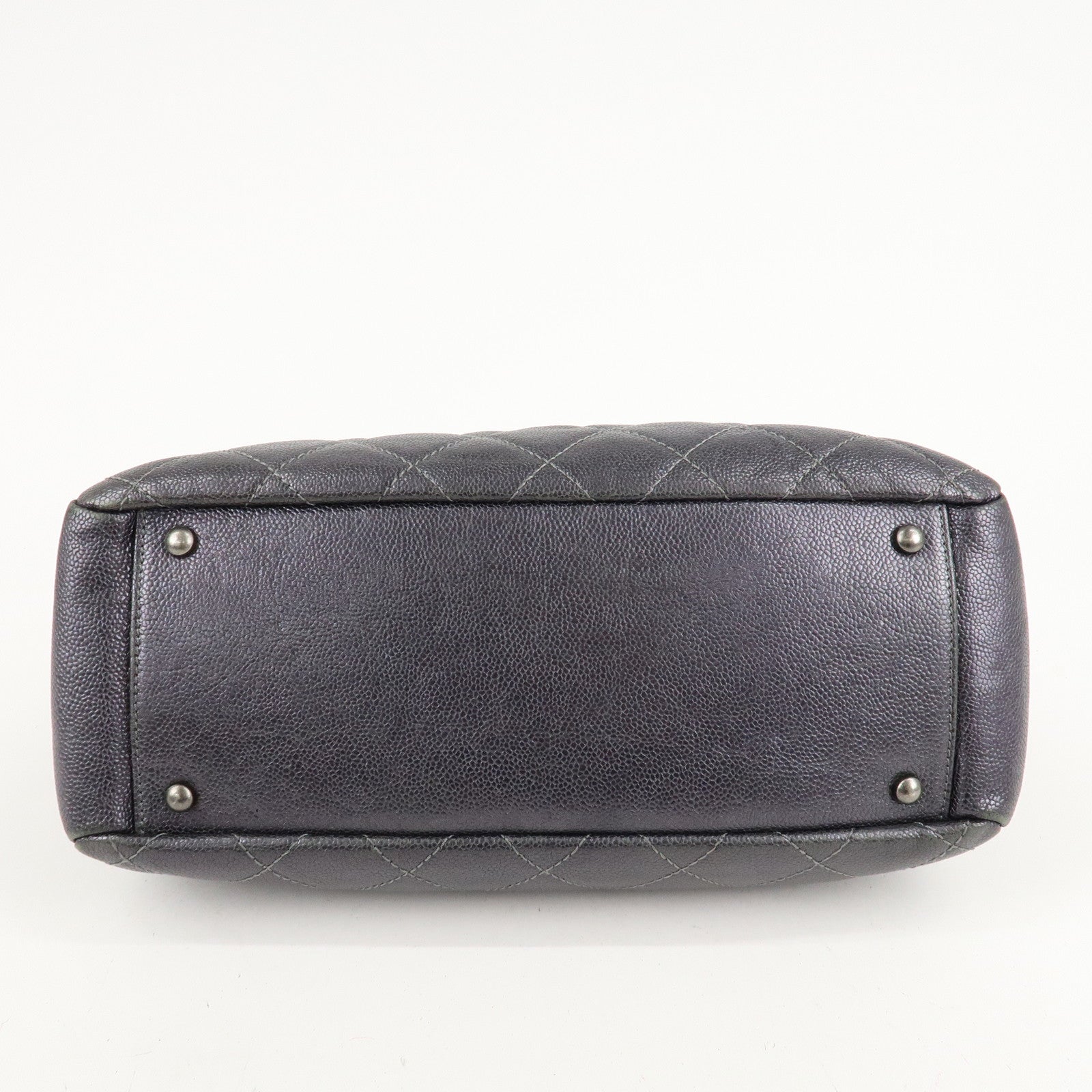 CHANEL Matelasse COCO Mark Leather Chain Tote Bag Shoulder Bag Used