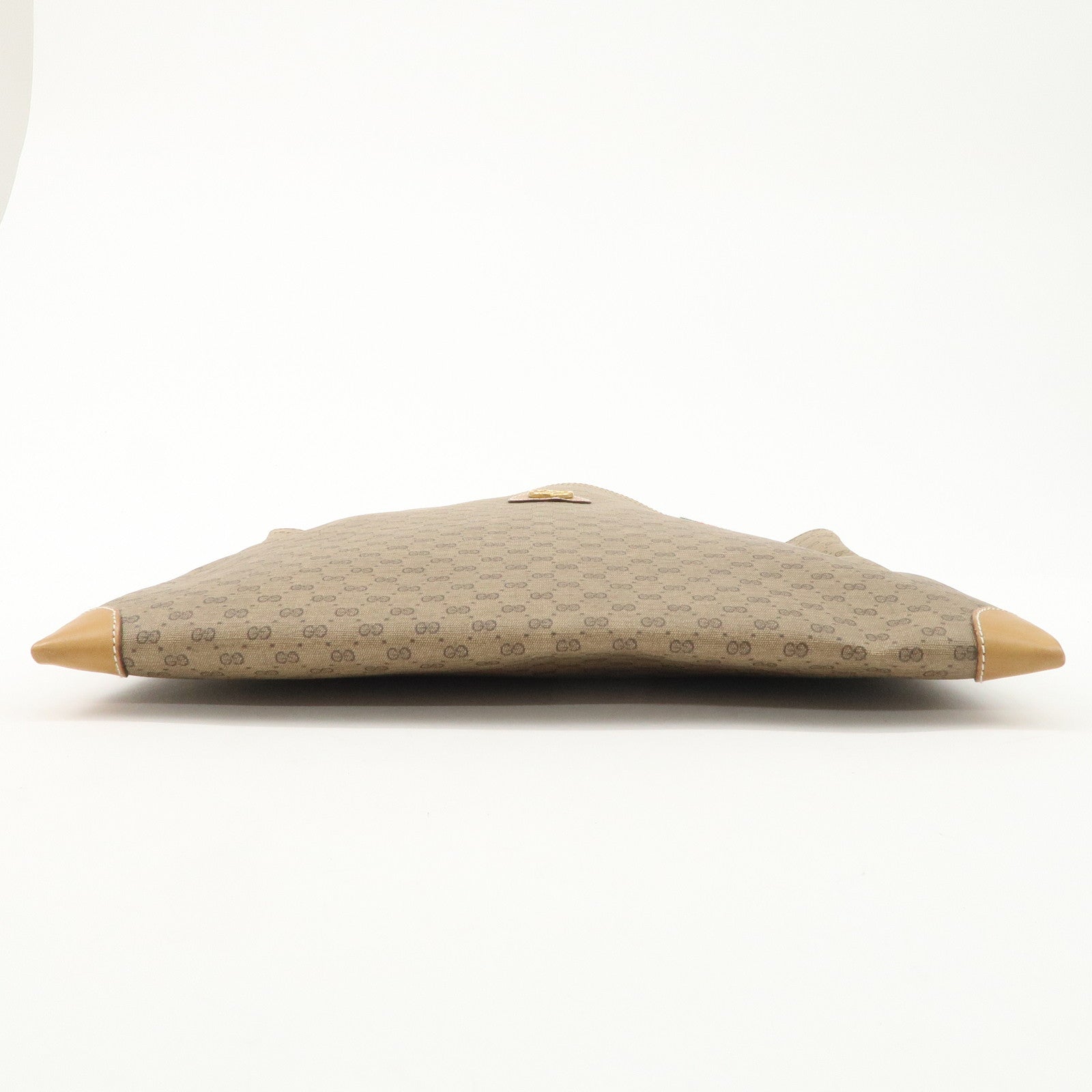 GUCCI Micro GG Sherry PVC Leather Tote Bag Beige 002.63.0048 Used