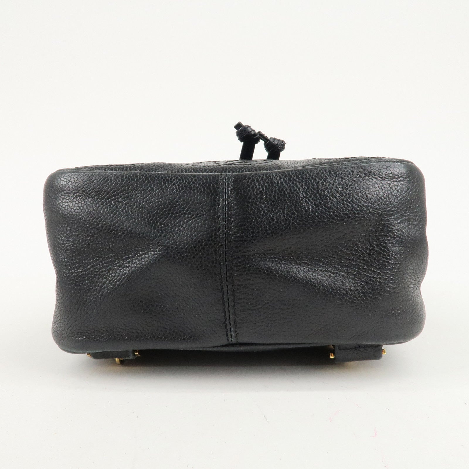 CHANEL Triple COCO Caviar Skin Chain Back Pack Black Gold Used