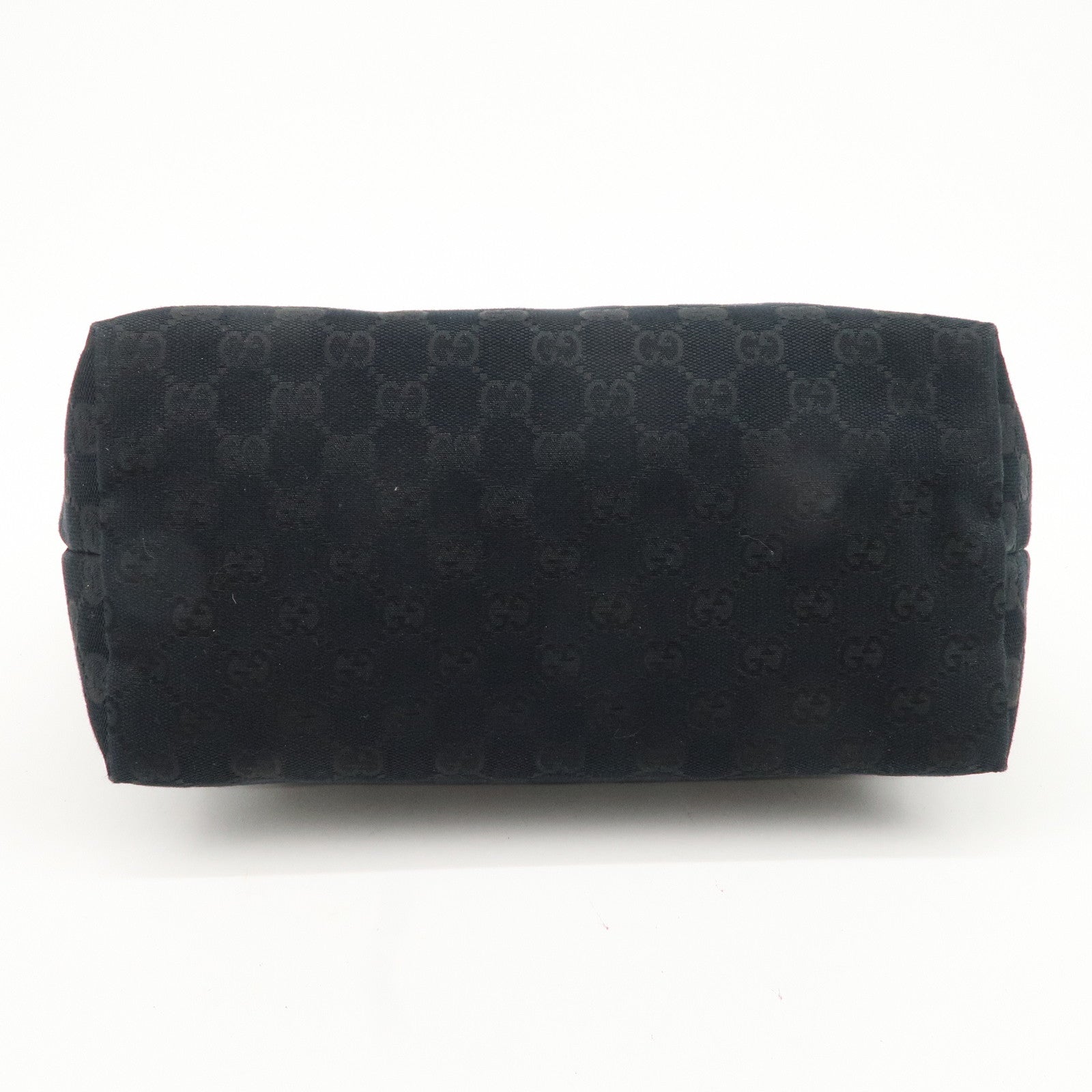 GUCCI GG Canvas Patent Leather Tote Bag Hand Bag Black 211976 Used