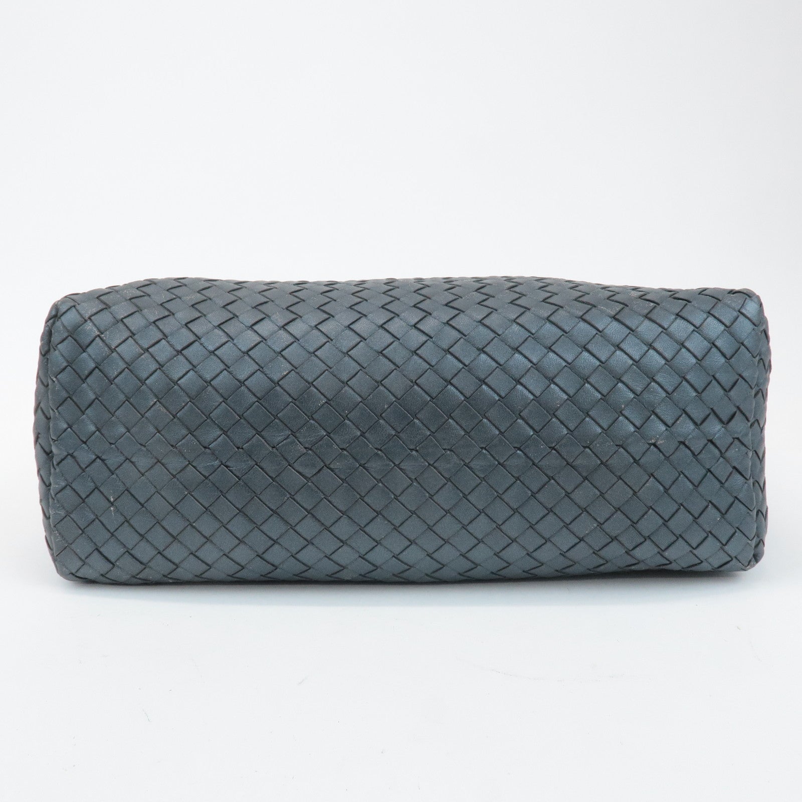 BOTTEGA VENETA Intrecciato Leather Shoulder Bag Gray 181347 Used