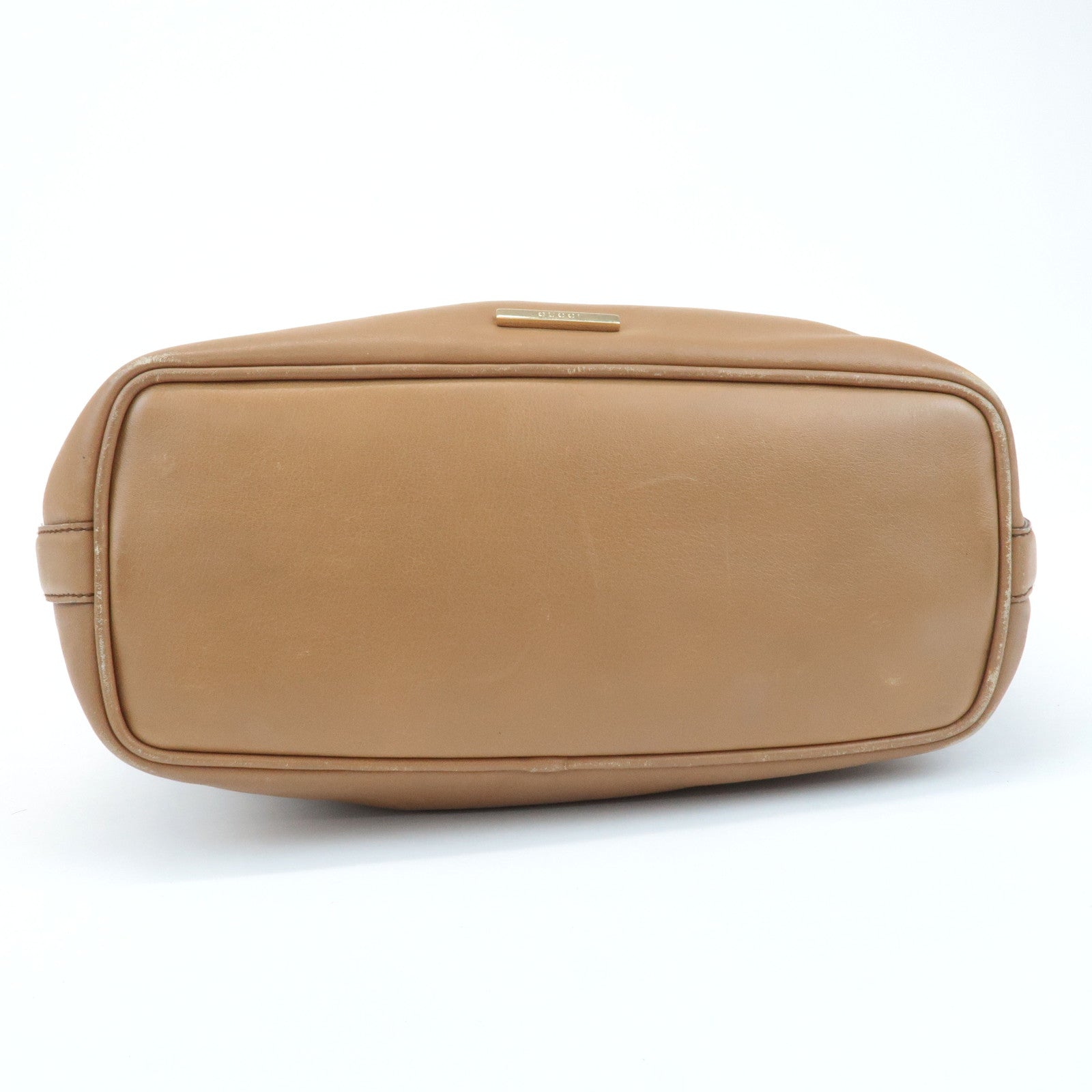 GUCCI Leather One Shoulder Bag Beige 001.4288 Used