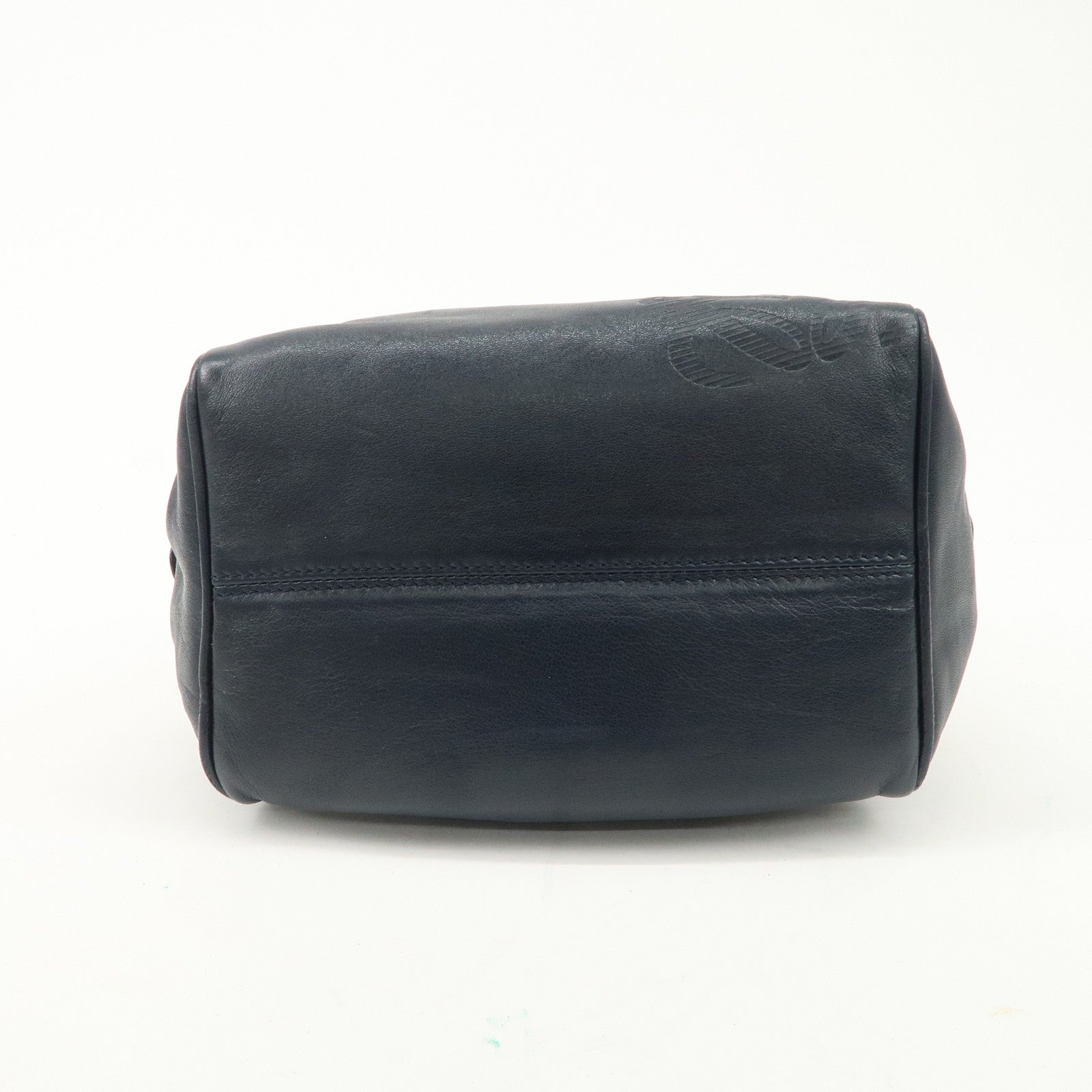 LOEWE Anagram Leather Mini Hand Bag Navy Used