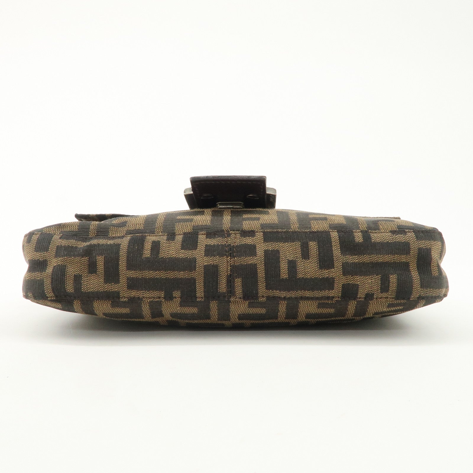 FENDI Mamma Bagguette Zucca Canvas Leather Shoulder Bag 26424 Used