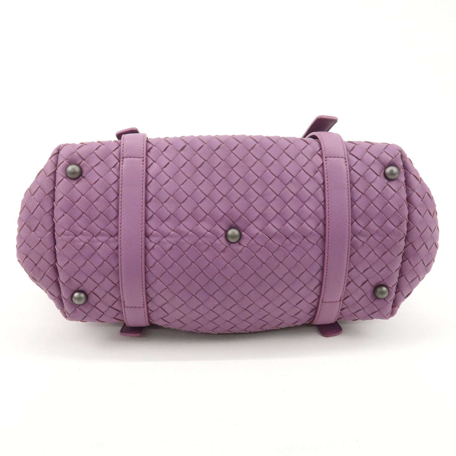 BOTTEGA VENETA Intrecciato Leather Hand Bag Shoulder Bag Purple Used