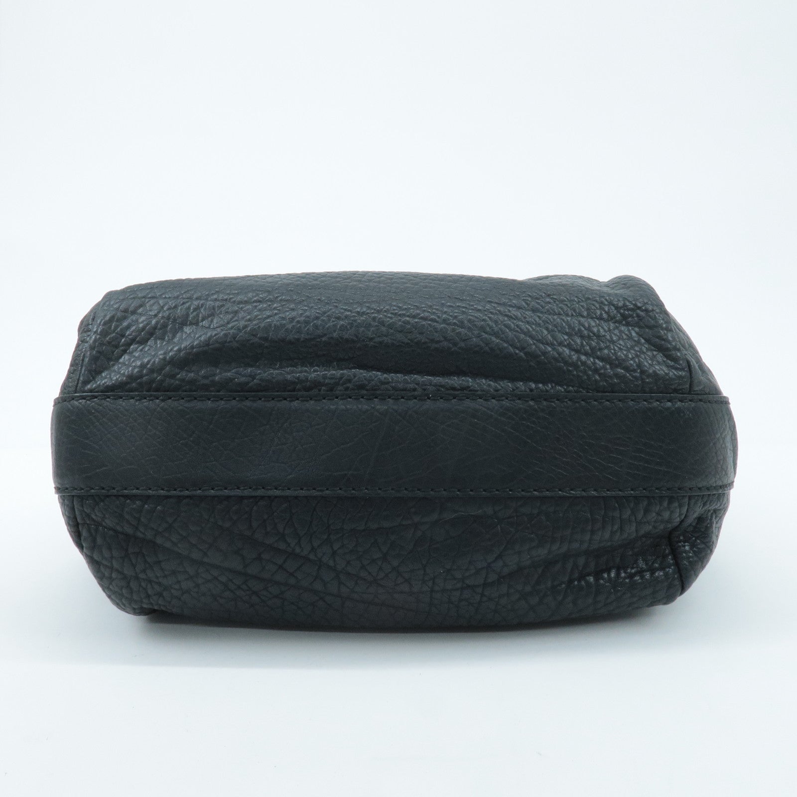 GUCCI Bamboo Leather Shoulder Bag Black 257090 Used