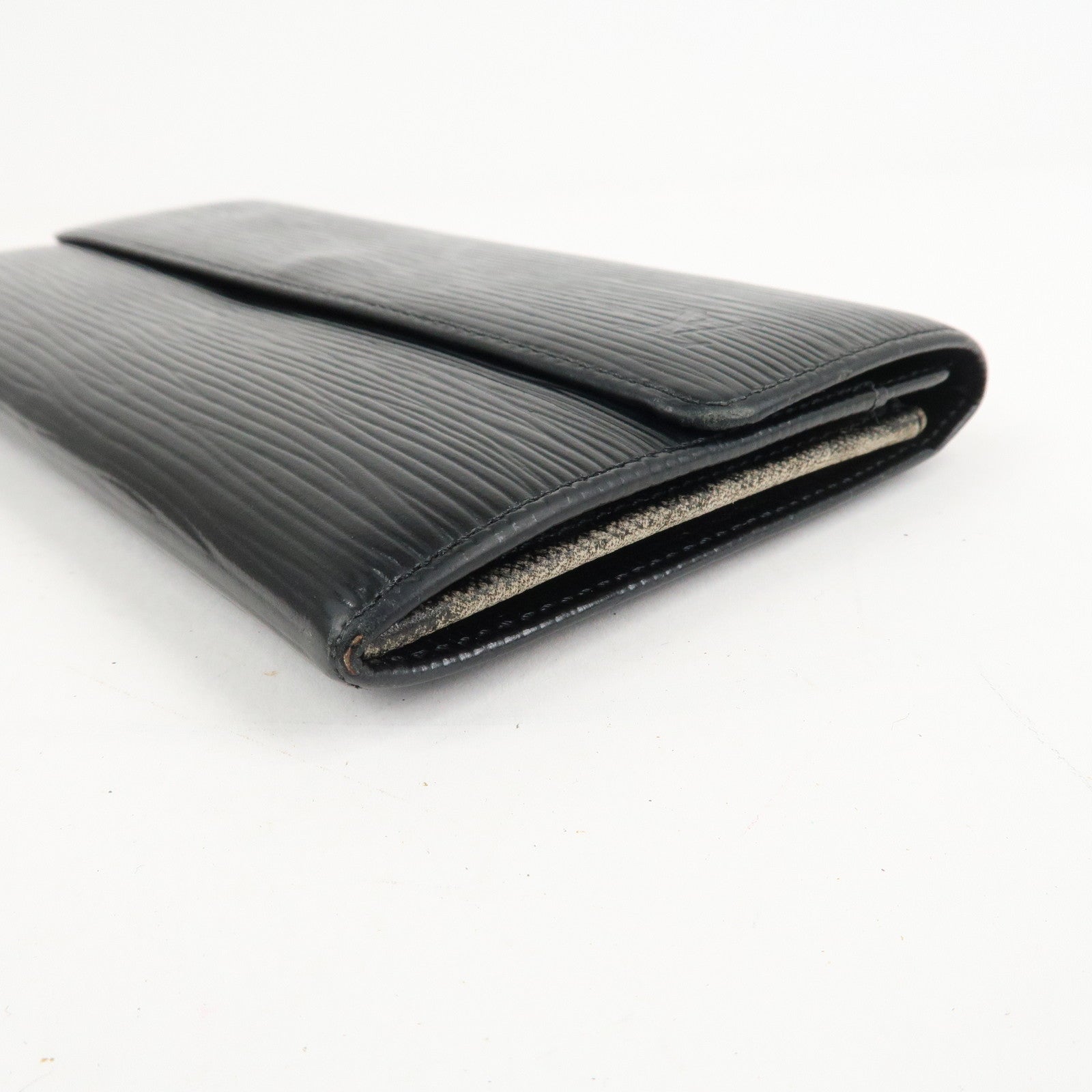 Louis Vuitton Set of 2 Epi Long Wallet Black M63752 M63252 Used