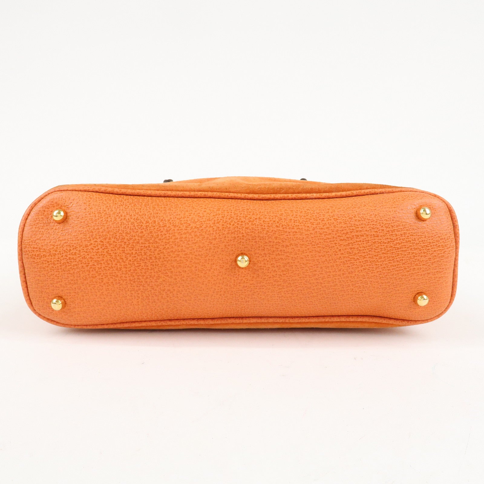 GUCCI Bamboo Suede Leather 2WAY Bag Orange 000.2296.0290 Used