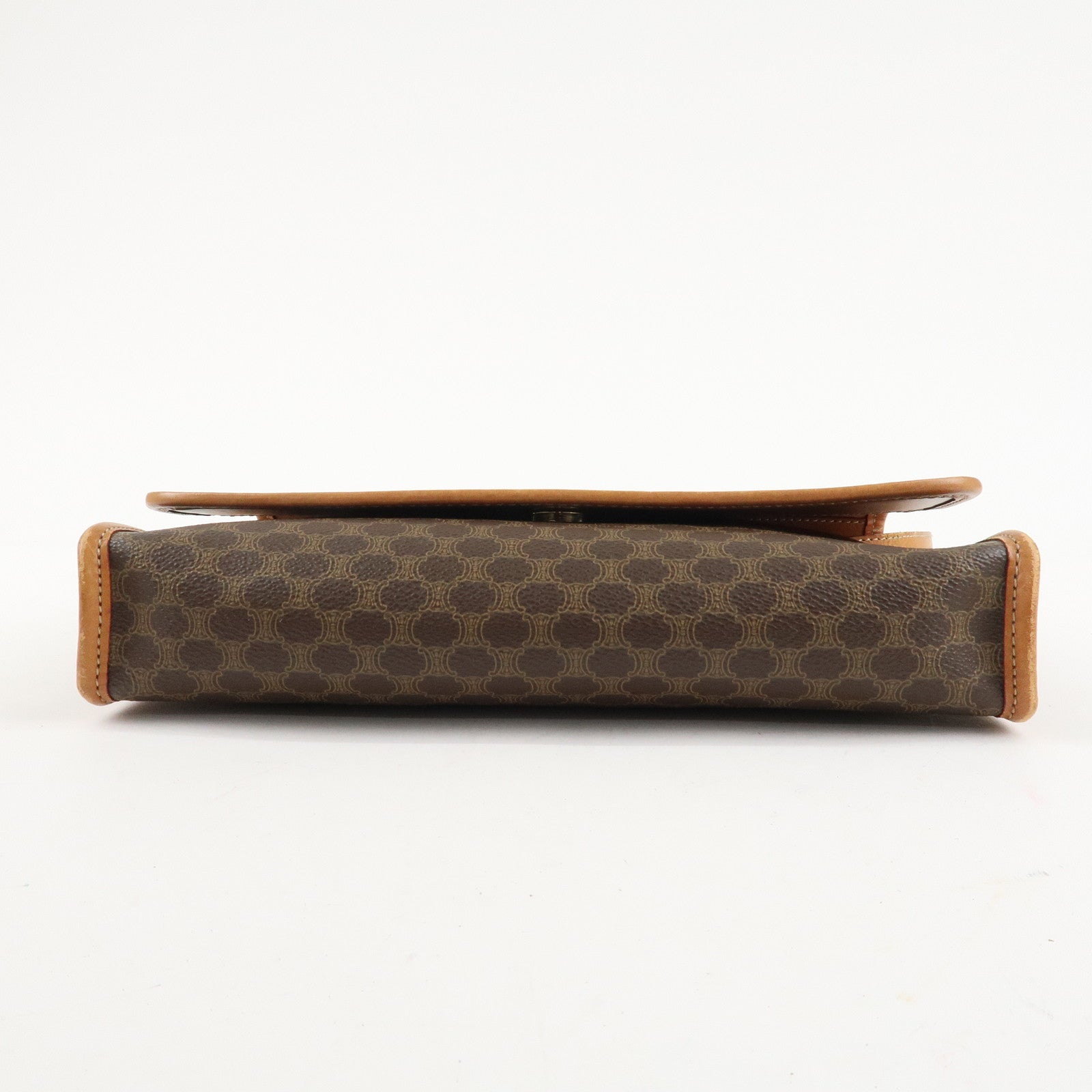 CELINE Macadam PVC Leather Shoulder Bag Hand Bag Brown Used