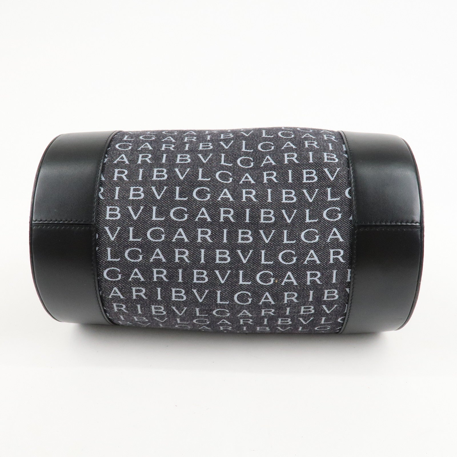 BVLGARI Logo Mania Canvas Leather B-Zero 1 Shoulder Bag Black Used