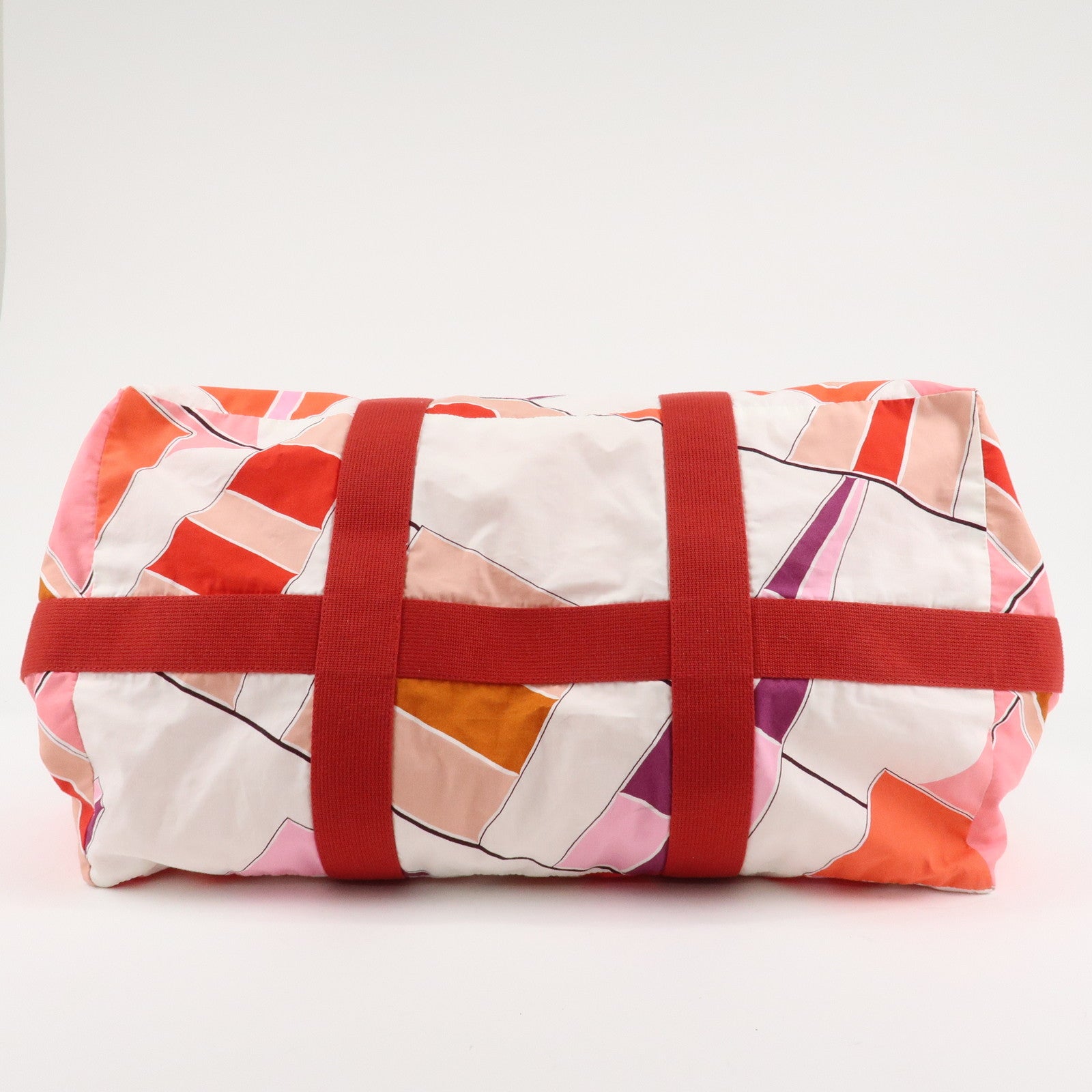 HERMES Cotton Beach Bag Cabas Drapeaux au vent Pink Used