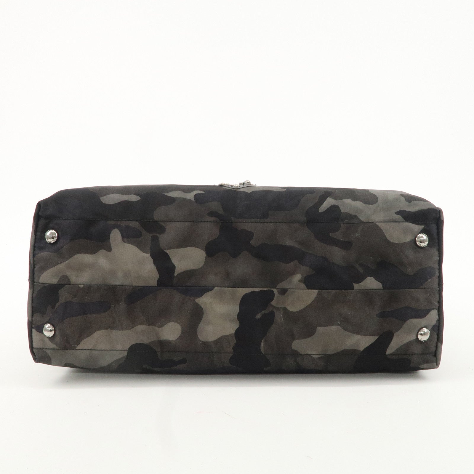 PRADA Logo Nylon Leather 2Way Shoulder Bag Camouflage Dragon VA889 Used