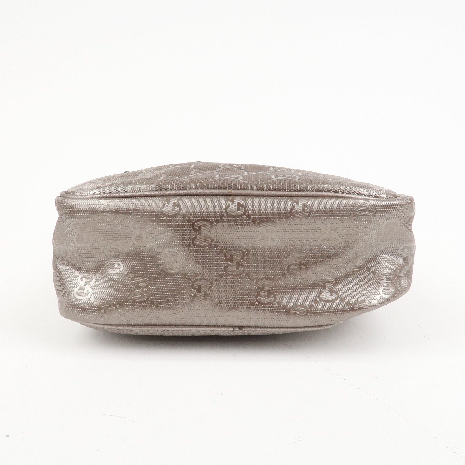 GUCCI GG Imprime PVC Leather Shoulder Bag Metallic Rose gold 233268 Used