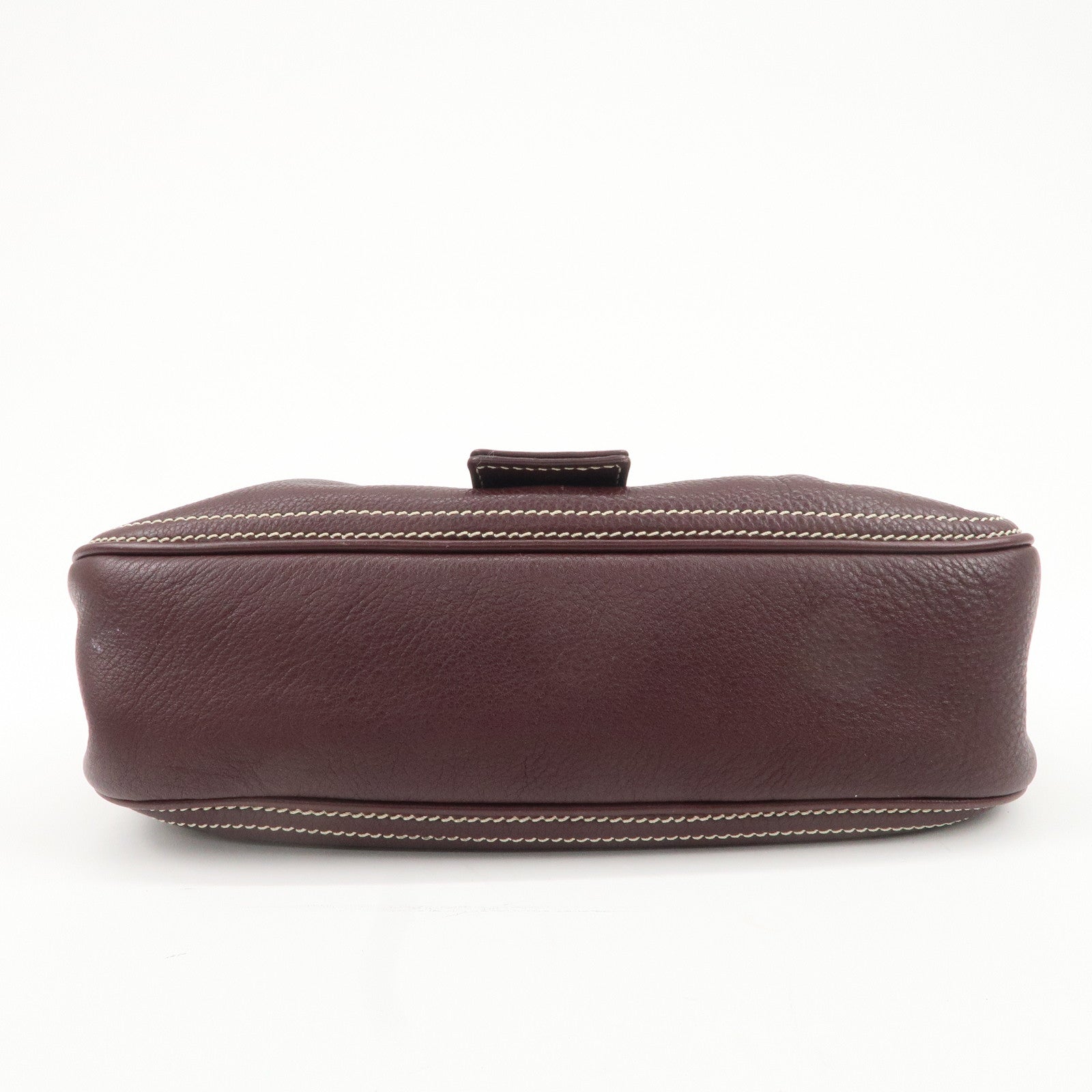 CELINE Leather Shoulder Bag Hand Bag Brown Gold Hardware Used