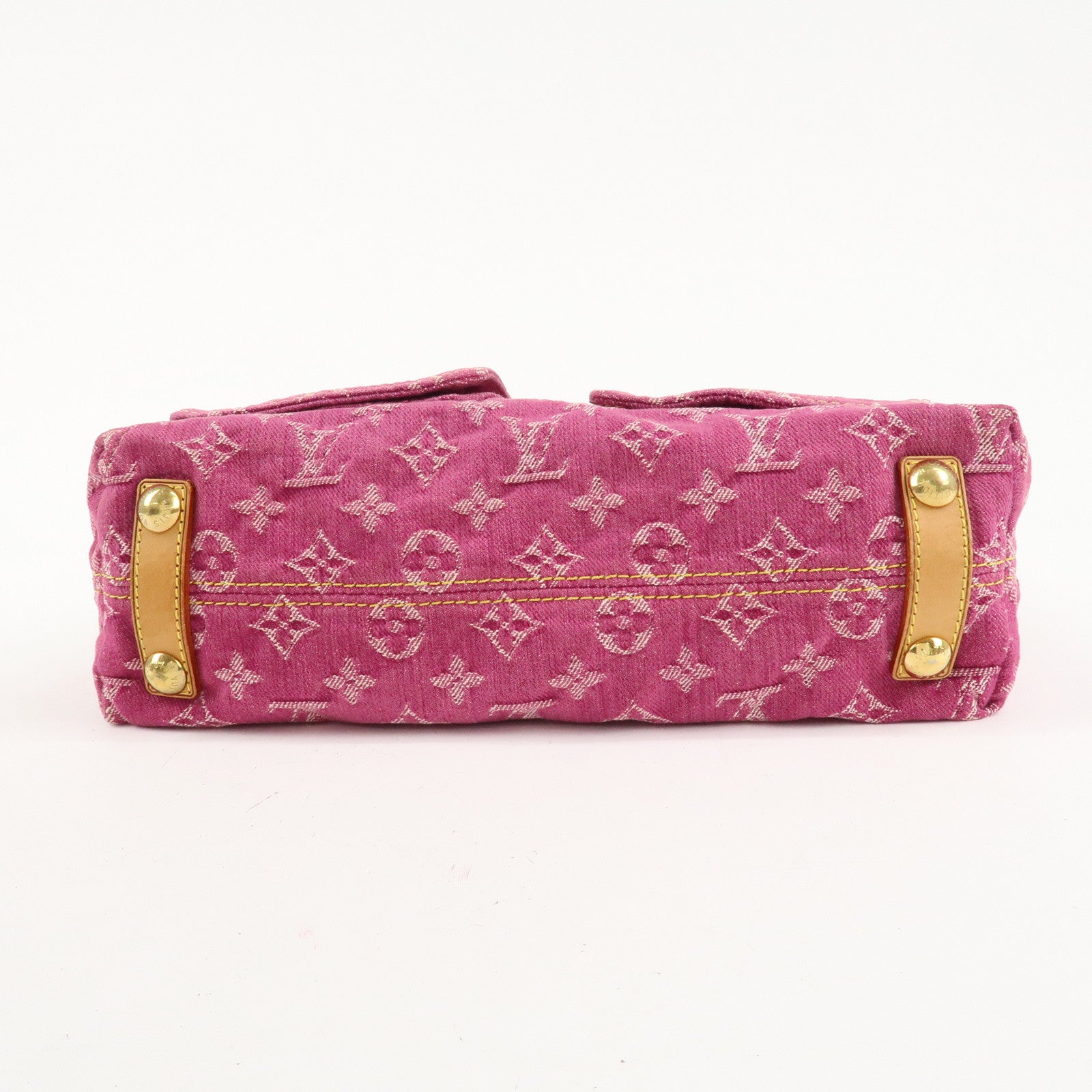 Louis Vuitton Monogram Denim Baggy PM Shoulder Bag Fuchsia M95212 Used