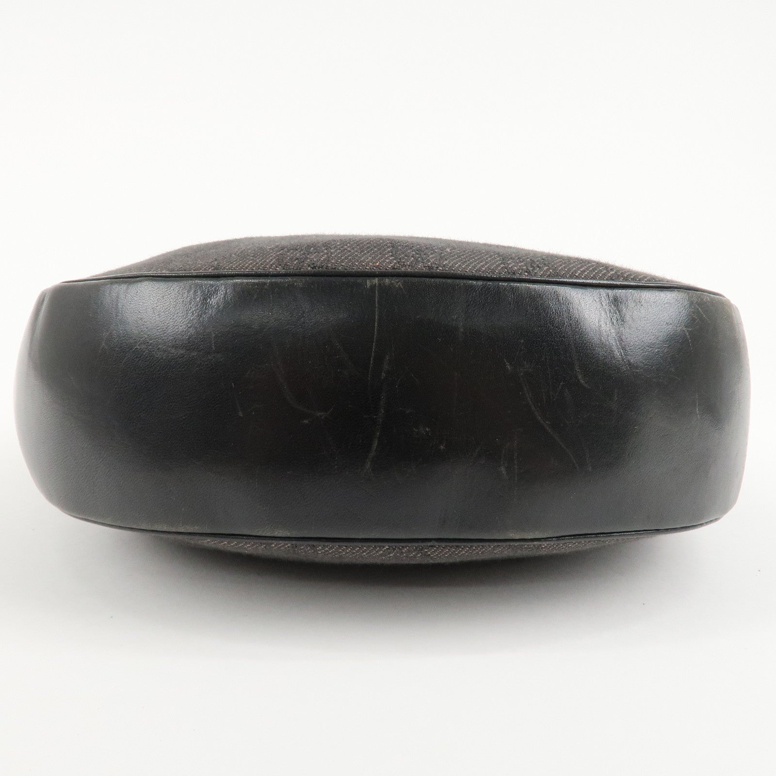 GUCCI GG Denim Leather Shoulder Bag Dark Brown 101682 Used