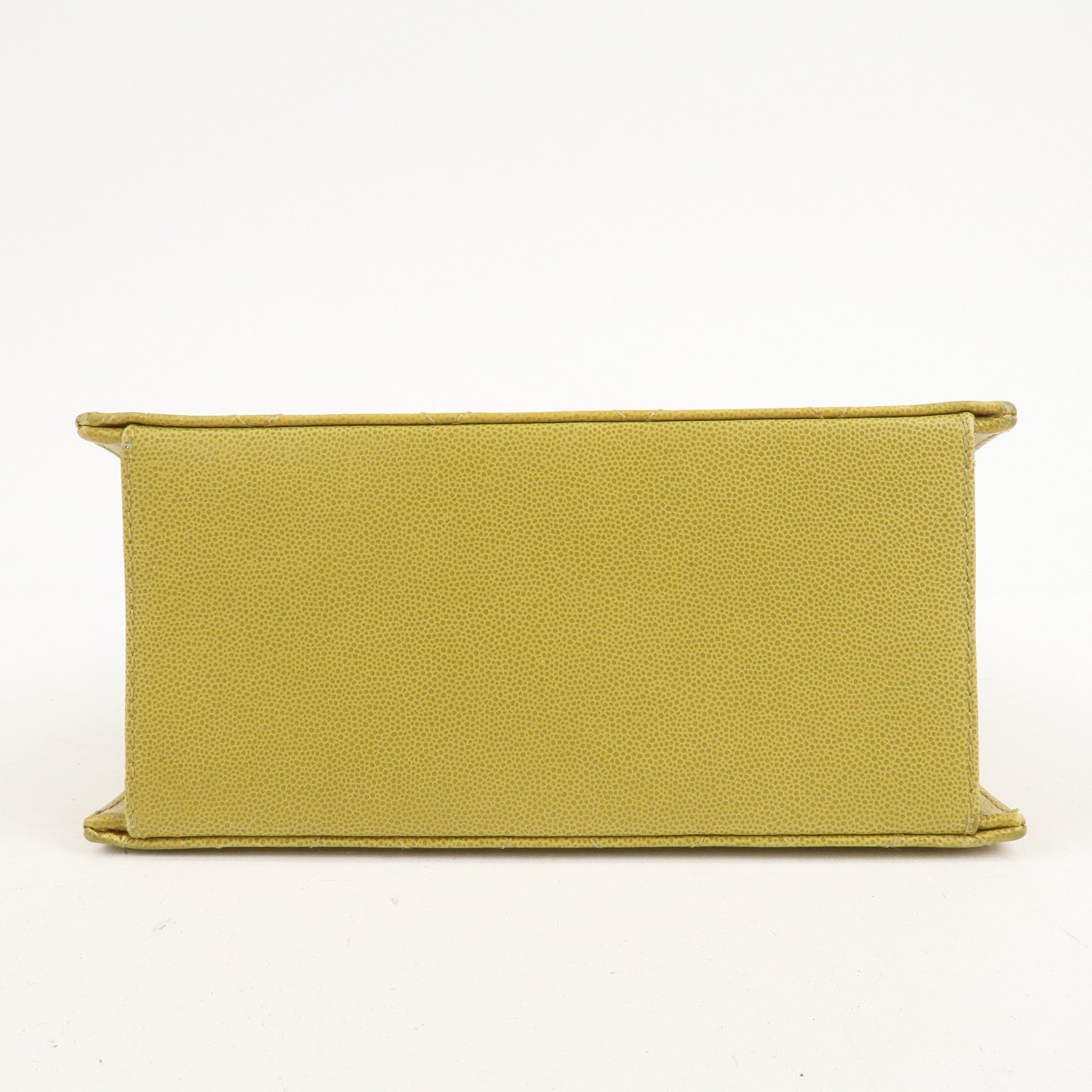 CHANEL Matelasse Caviar Skin Shoulder Bag Yellow Used