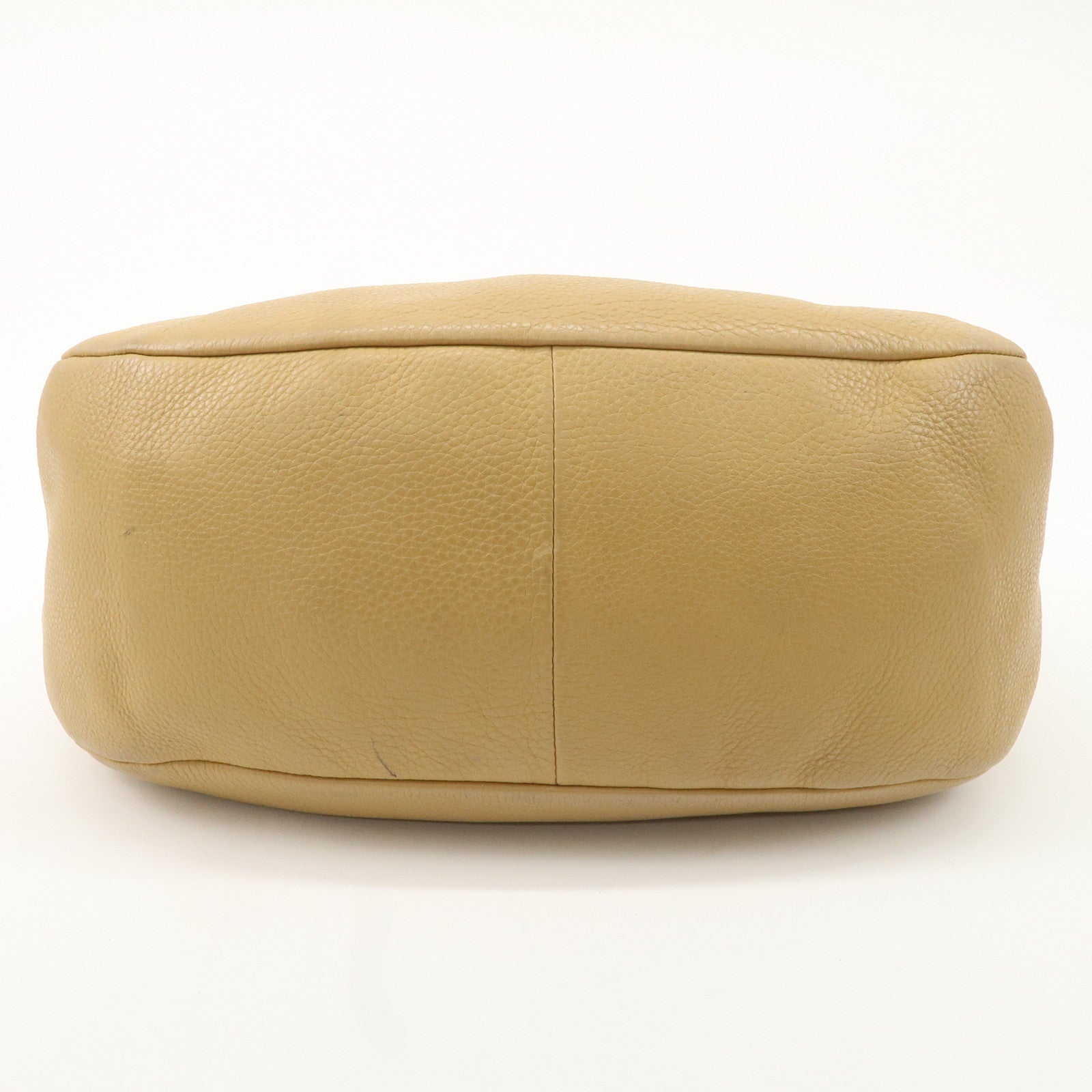PRADA Leather Shoulder Bag Beige BR4311 Used