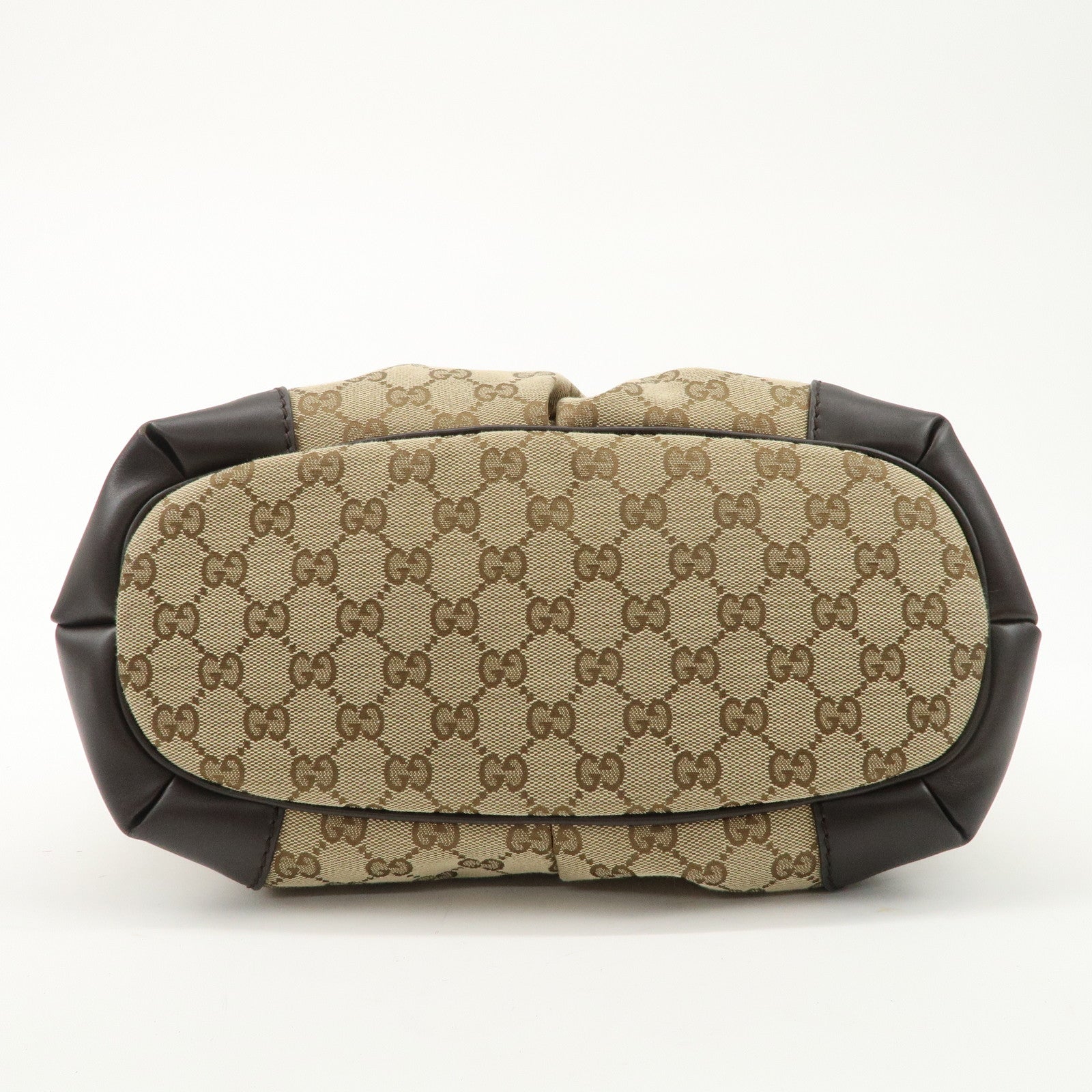 GUCCI Sukey GG Canvas Leather 2WAY Bag Beige Dark Brown 247902 Used