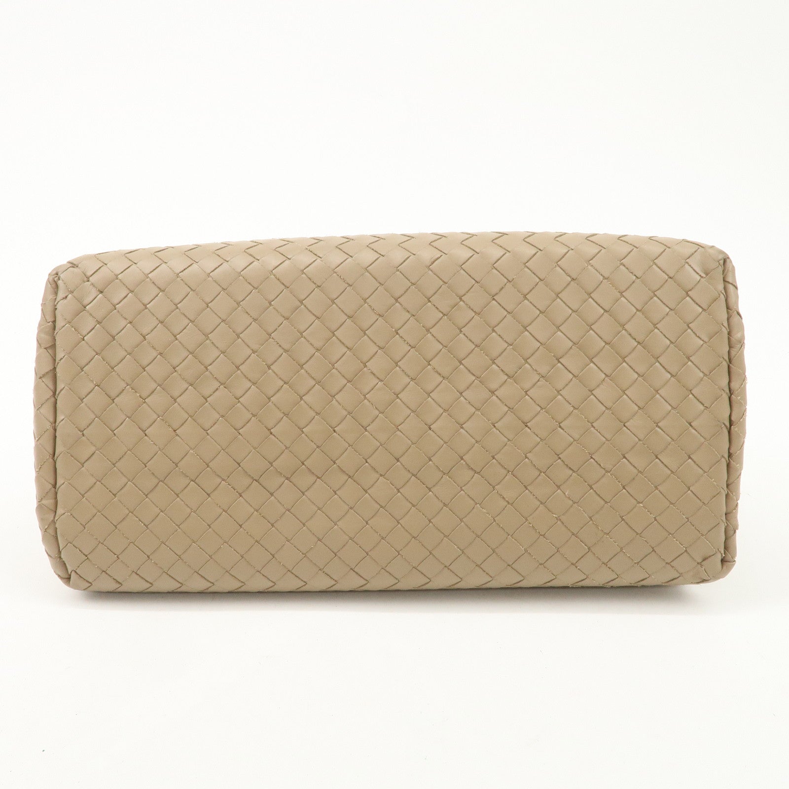 BOTTEGA VENETA Intrecciato Leather Roma Bag Hand Bag Beige Used