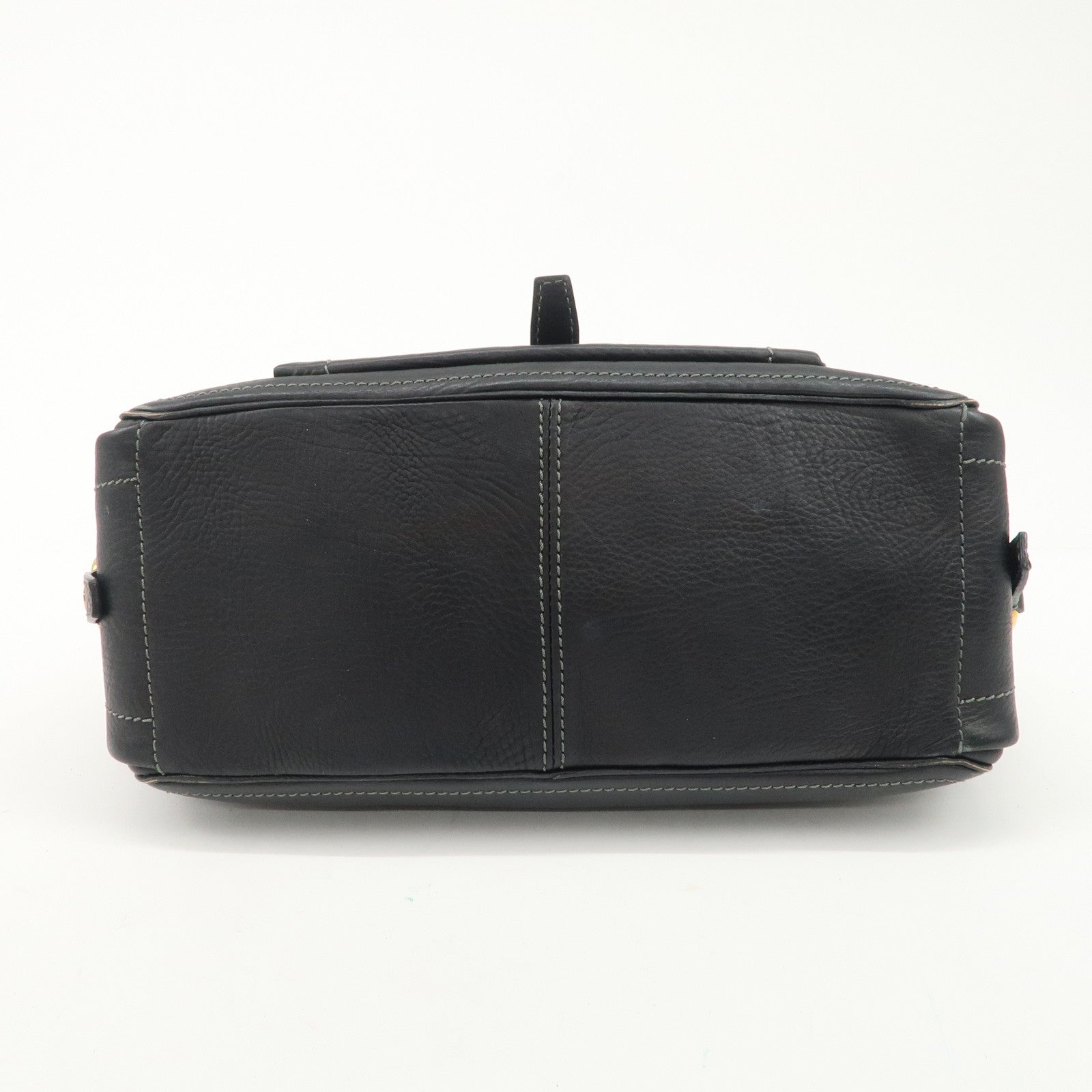 CELINE Leather Boogie Bag Hand Bag Black Used