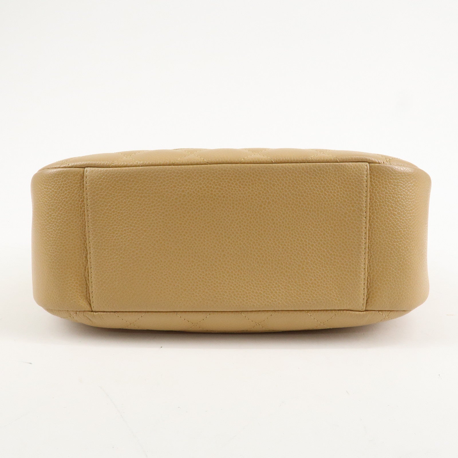 CHANEL COCO Mark Matelasse Shoulder Bag Caviar Skin Beige Used