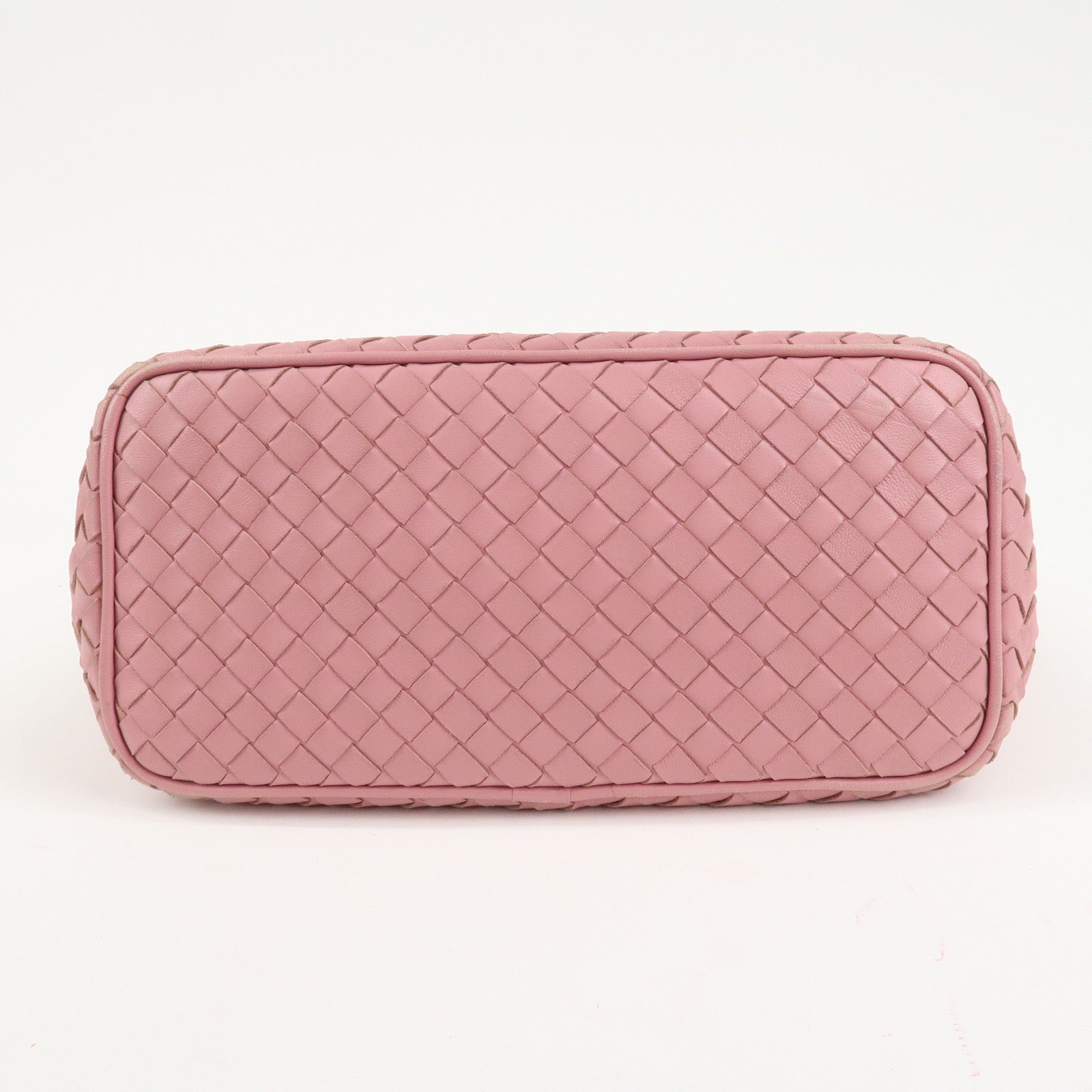BOTTEGA VENETA Intrecciato Leather Shoulder Bag Pink Used