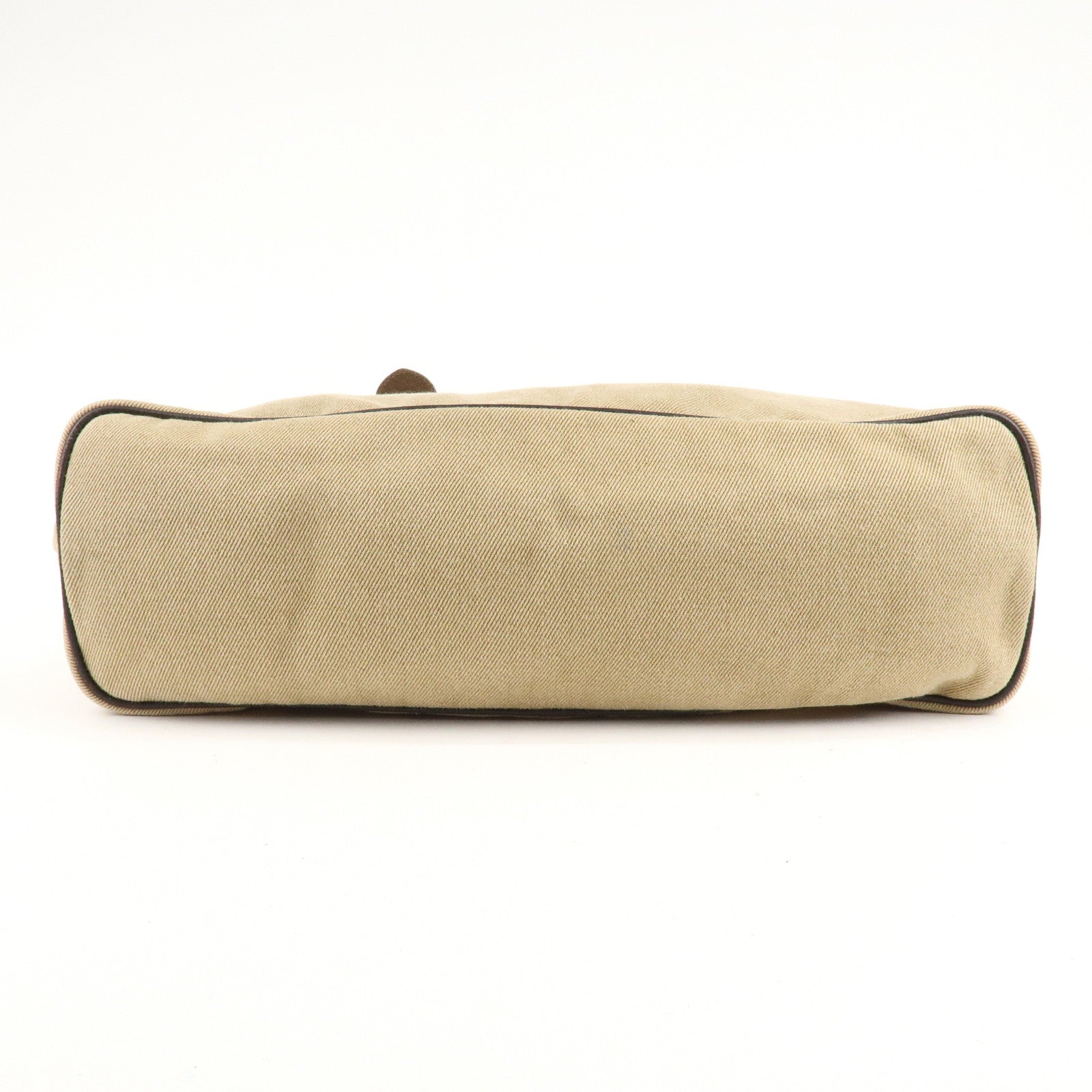 FENDI Canvas Leather Tote Bag Shoulder Bag Hand Bag Beige Used