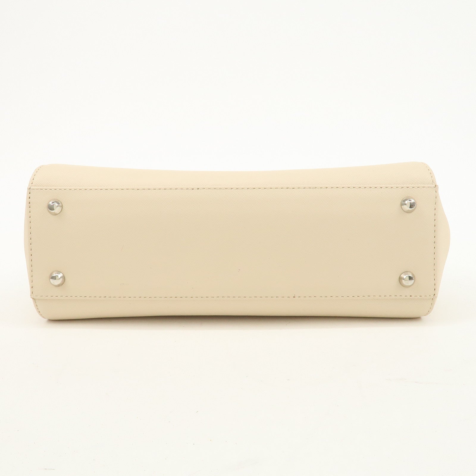 BURBERRY Leather Hand Bag Beige Used