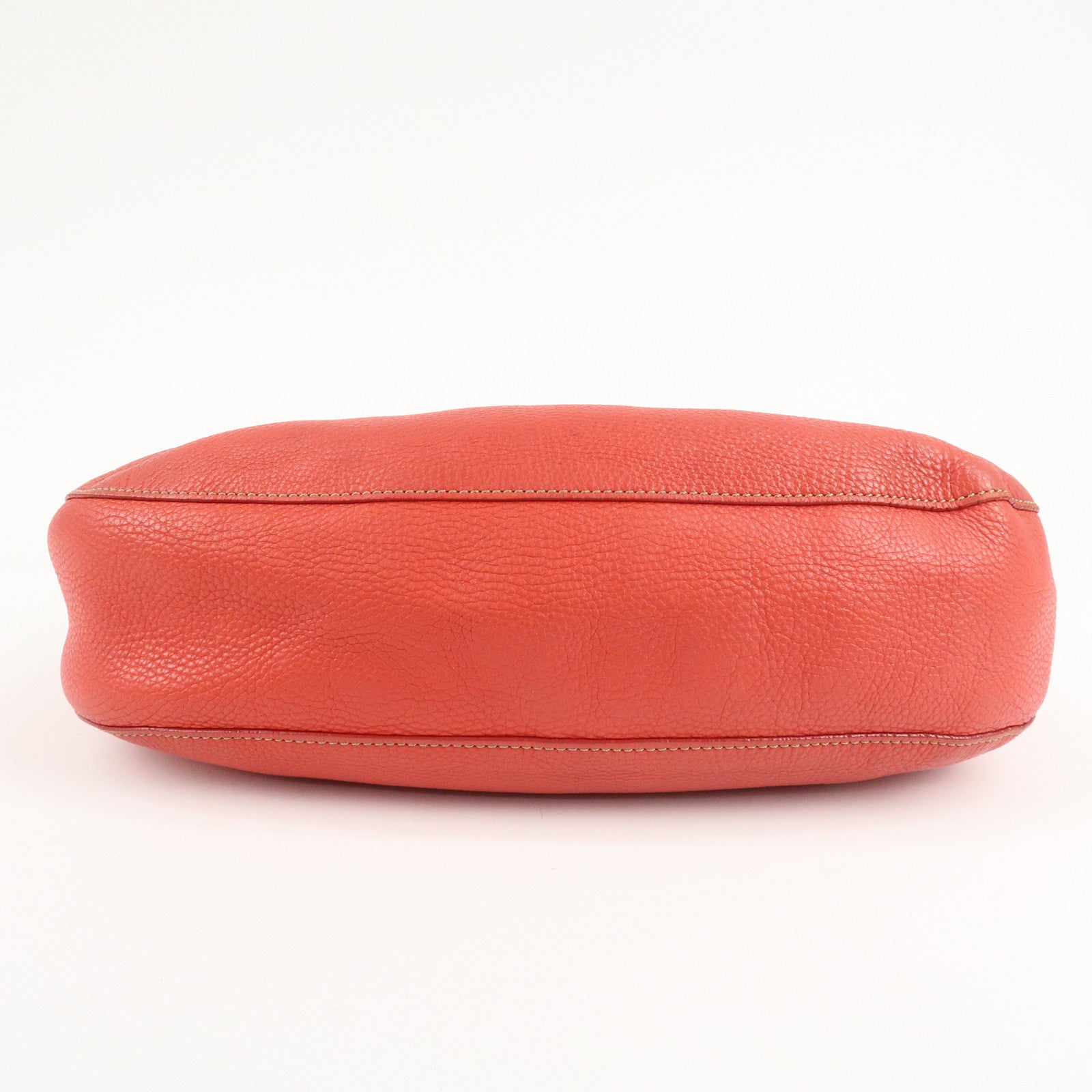 FENDI Selleria Leather Shoulder Bag Red 8BR648 Used