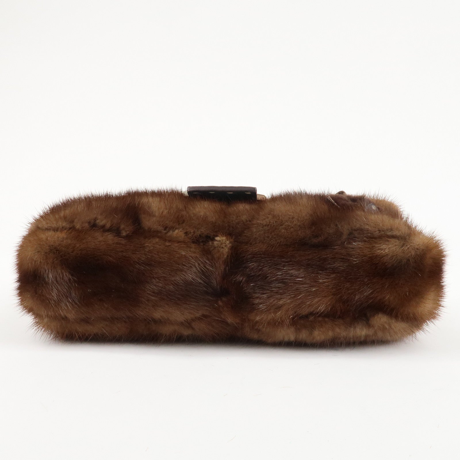FENDI Mamma Baguette Selleria Mink Leather Shoulder Bag 8BR101 Used