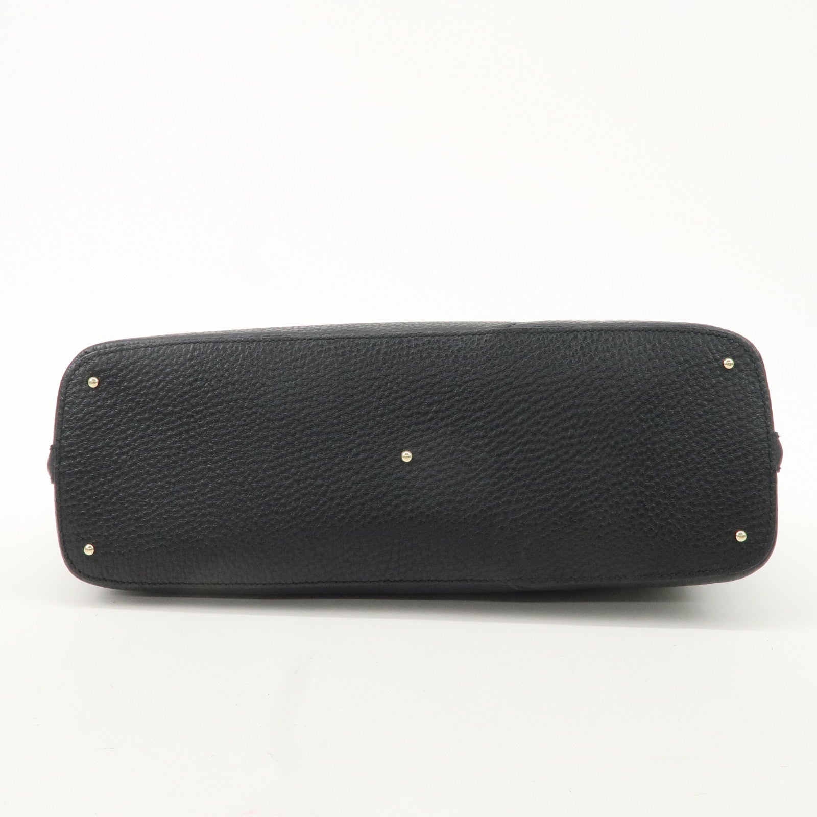 GUCCI Leather Horsebit Tote Bag Hand Bag Black 137385 Used