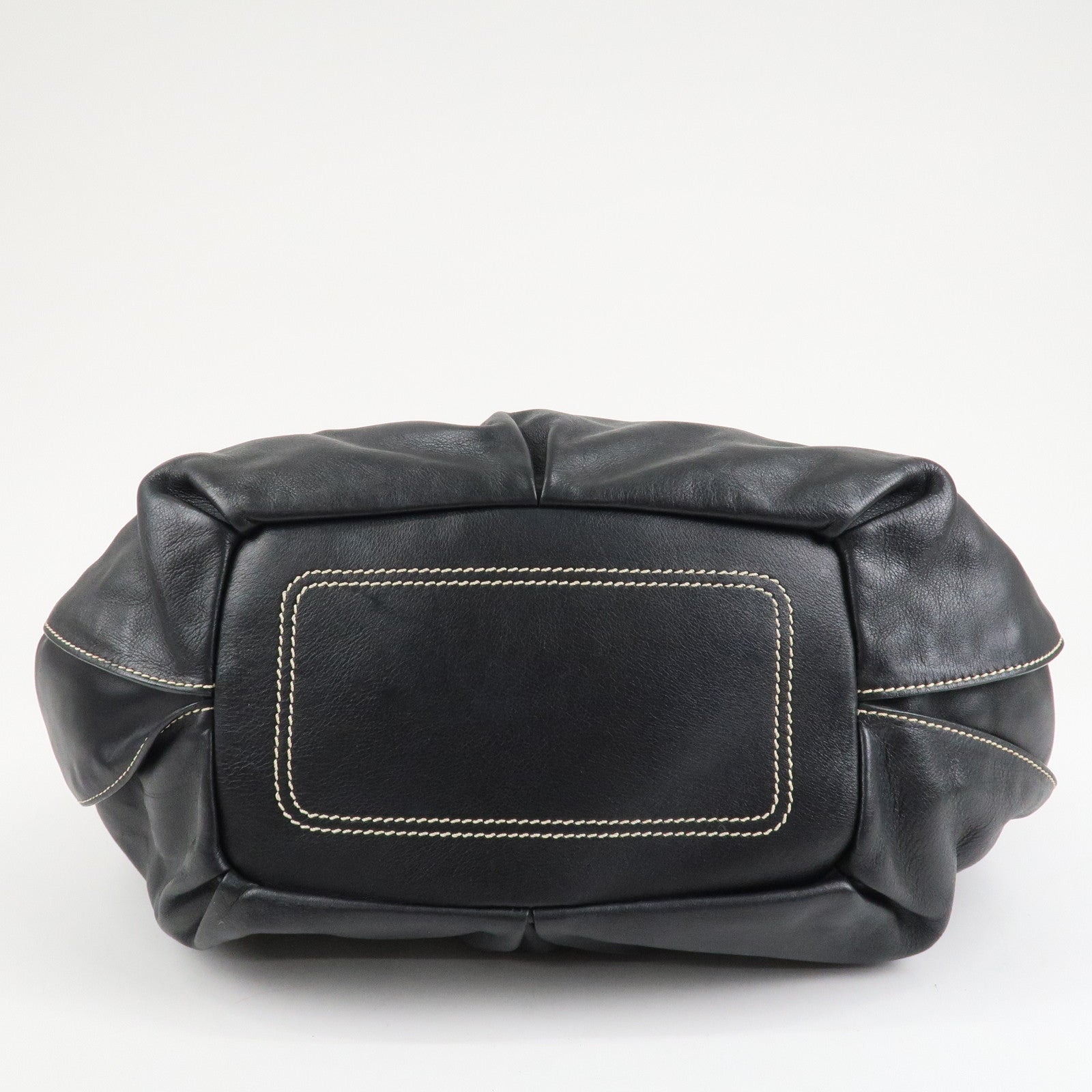 CELINE Leather Bitter Sweet Macadam Engraved Shoulder Bag Used
