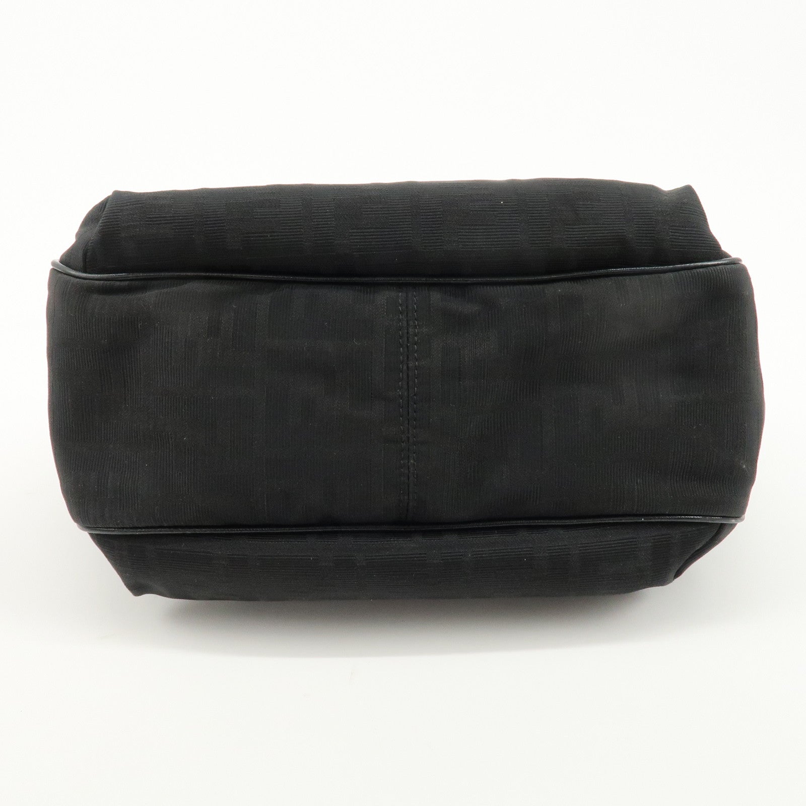 FENDI Zucca Canvas Leather Tote Bag Hand Bag Black 8BH156 Used