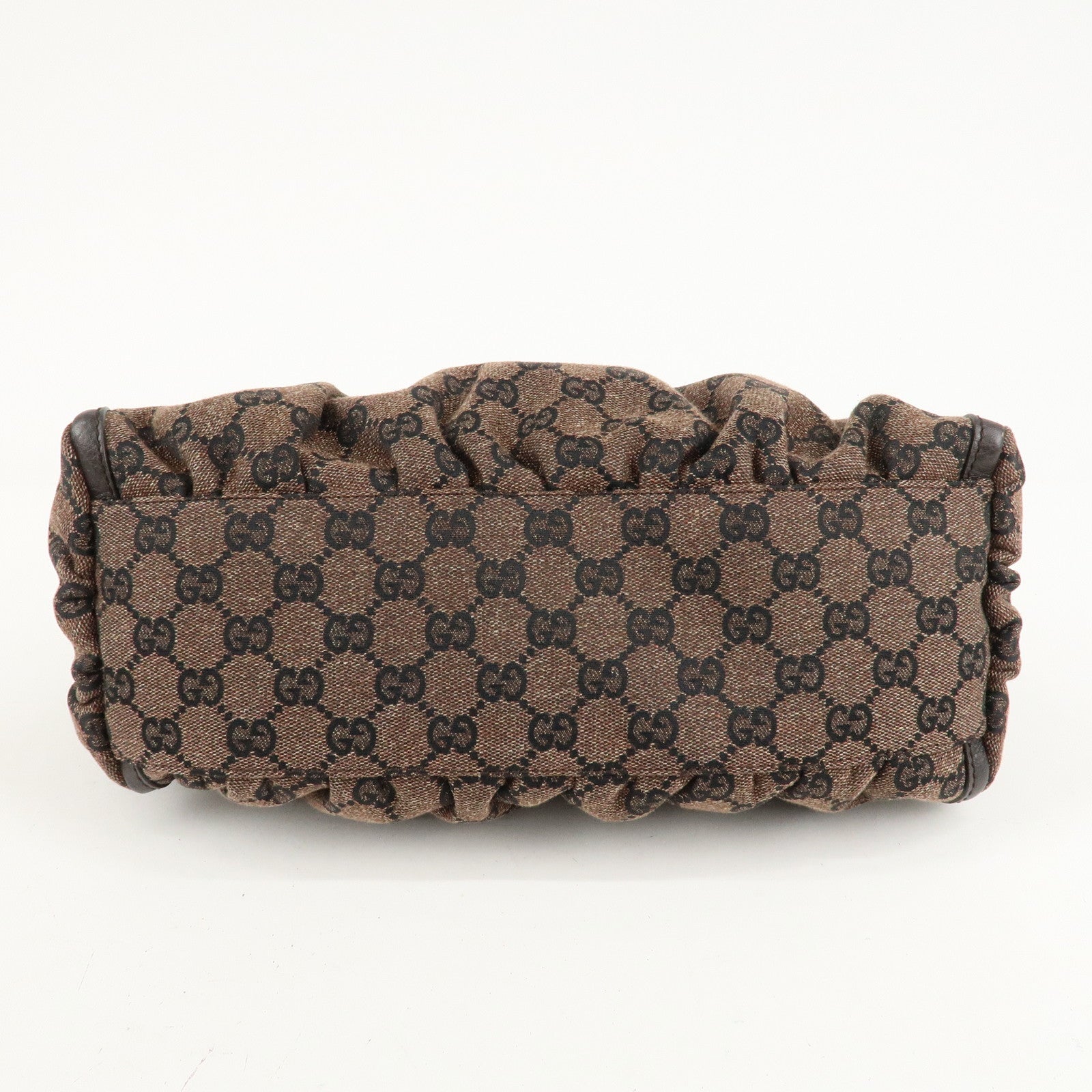 GUCCI Abbey GG Canvas Leather Shoulder Bag Black 265692 Used