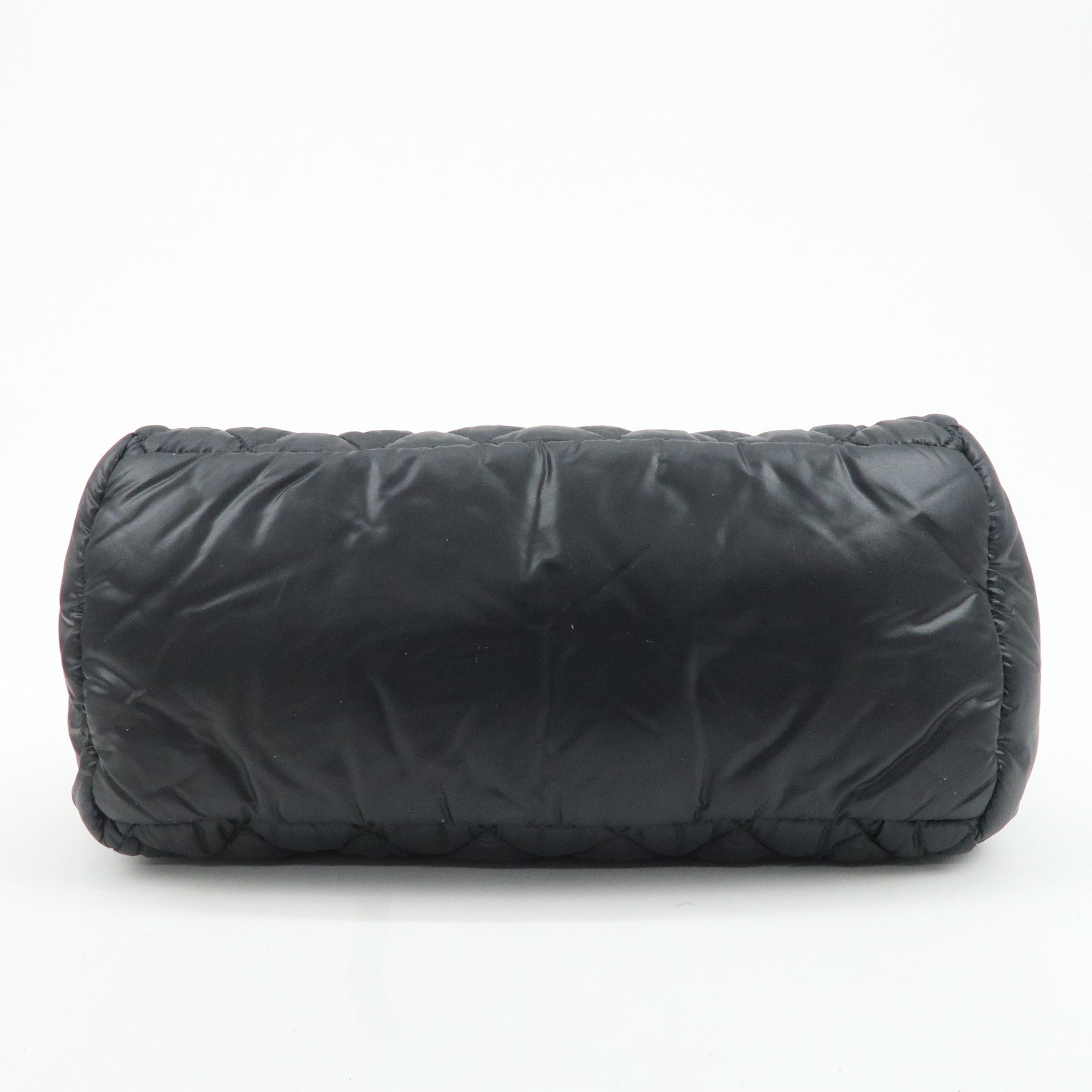 CHANEL COCO Cocoon Nylon Leather Tote Bag Hand Bag Black Used