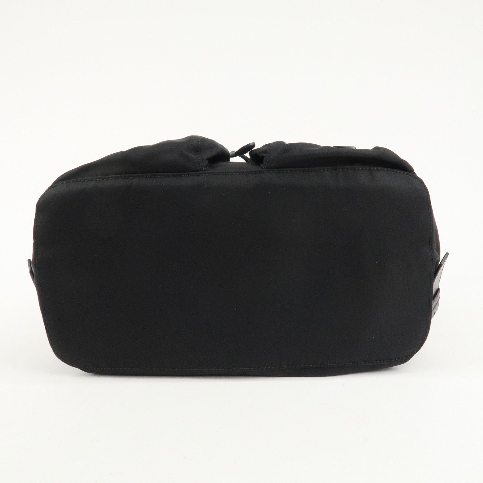 PRADA Logo Nylon Leather Back Pack Ruck Sack NERO Black BZ2811 Used