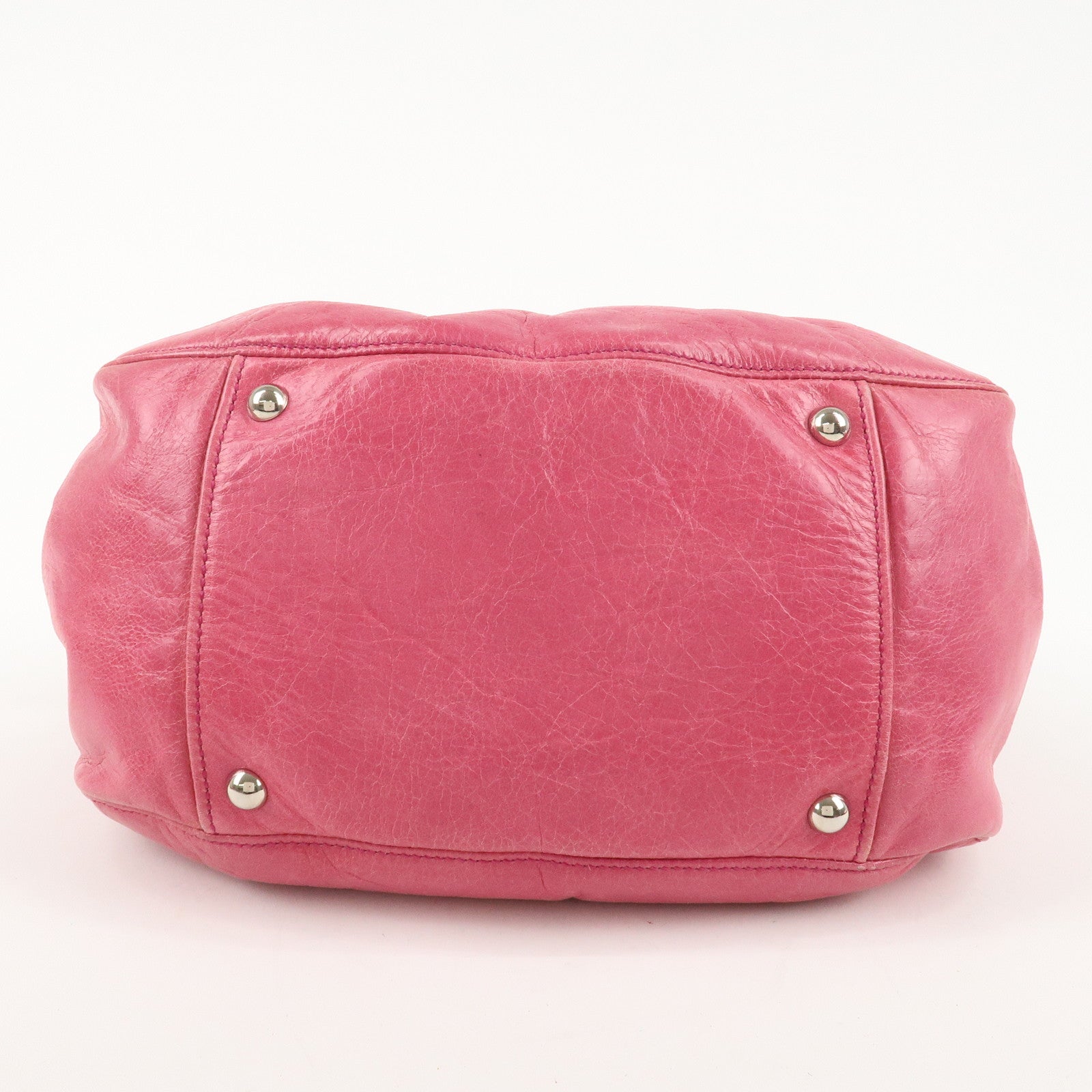 MIU MIU Leather 2Way Bag Hand Bag Ribbon Alamoana2011 09/60 Used