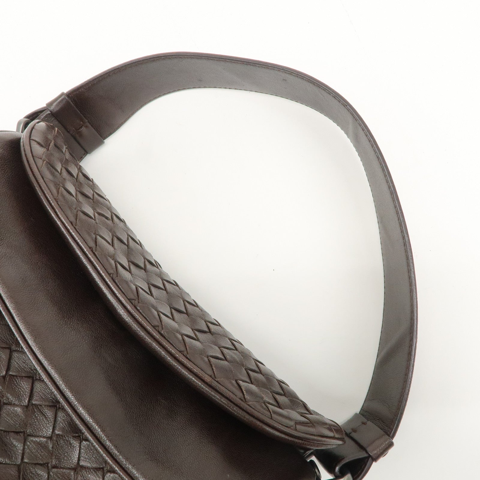 BOTTEGA VENETA Intrecciato Leather One-shoulder Bag Brown 142467 Used