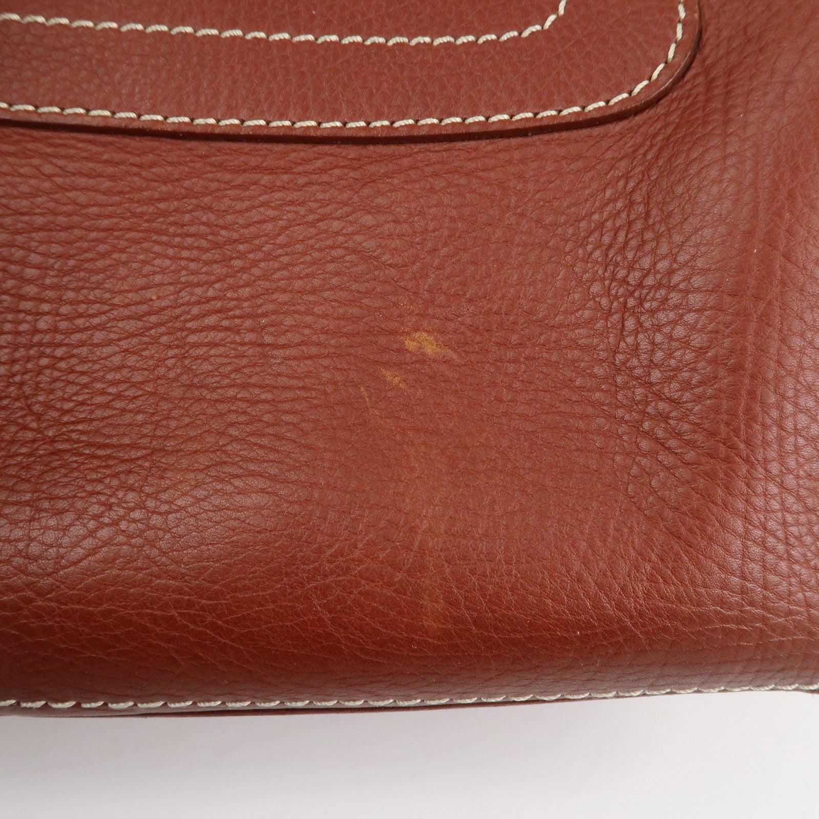 CELINE Macadam Stamped Leather Boogie Hand Bag Brown Gold HDW Used