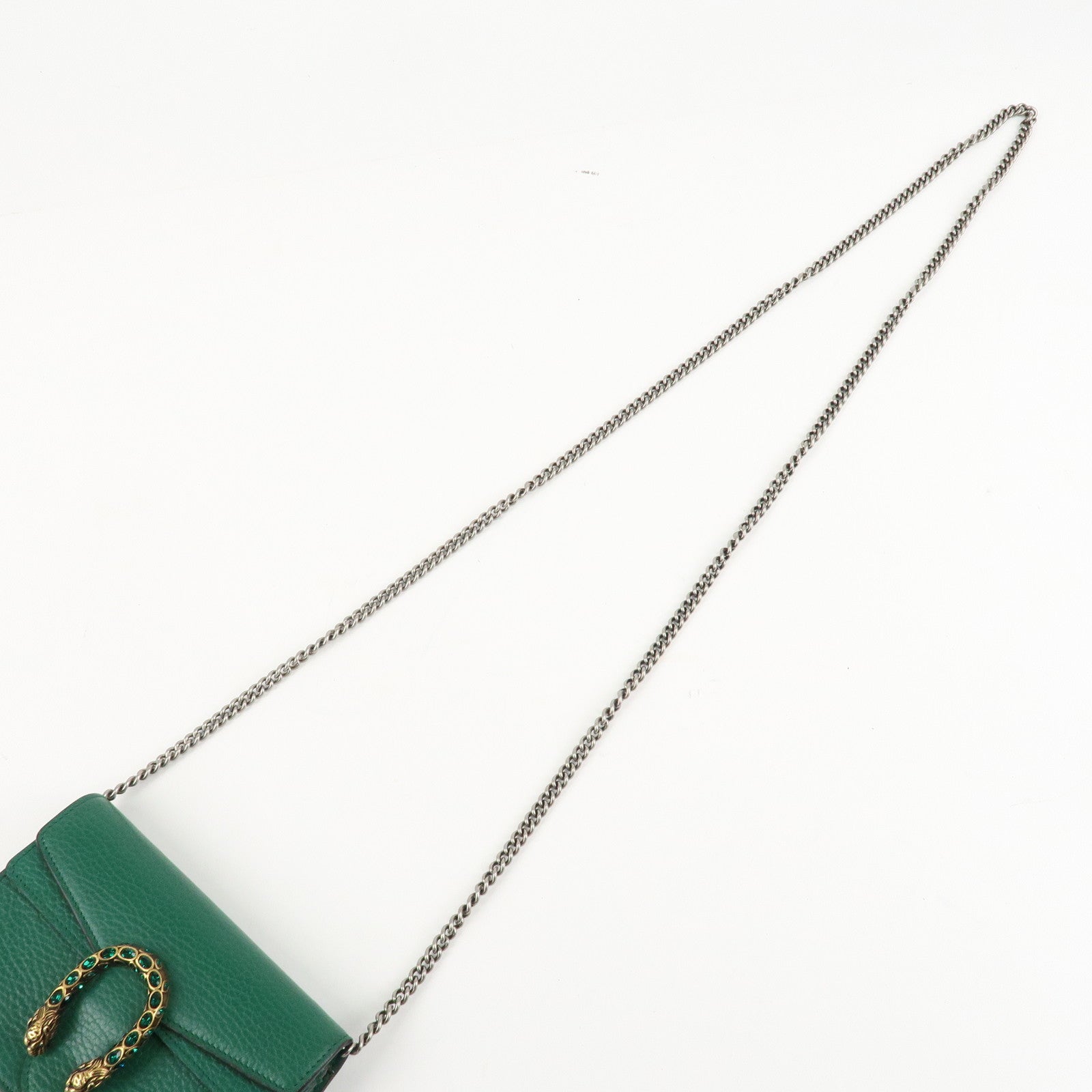 GUCCI Dionysus Leather Chain Shoulder Bag Green 476432 Used