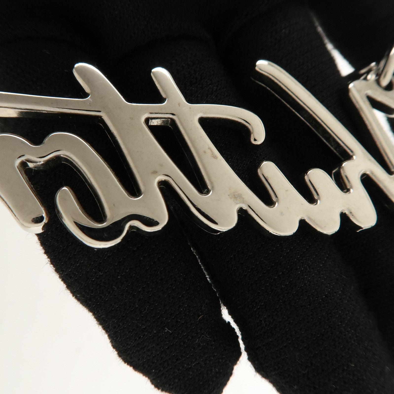Louis Vuitton Porte Cles LV Autograph Key Chain Silver M68829 Used