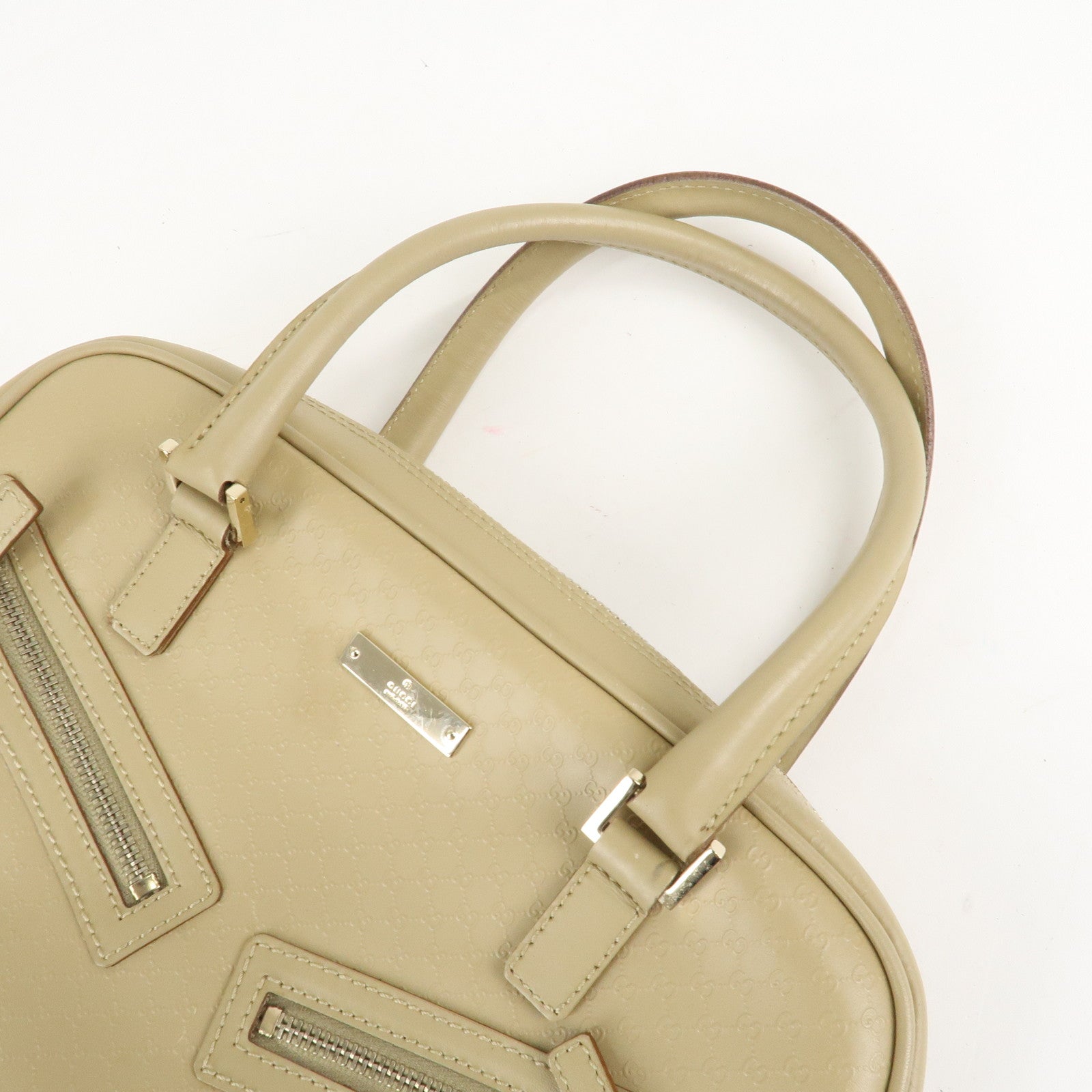 GUCCI Micro Guccissima Leather Hand Bag Beige 000.0852.2123 Used